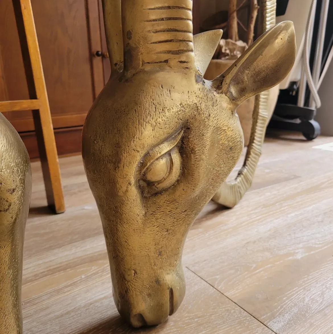 Ibex Rams Head Table Brass Maison Jansen Alain Chervet Vintage Mid Century 1of2 photo furniture