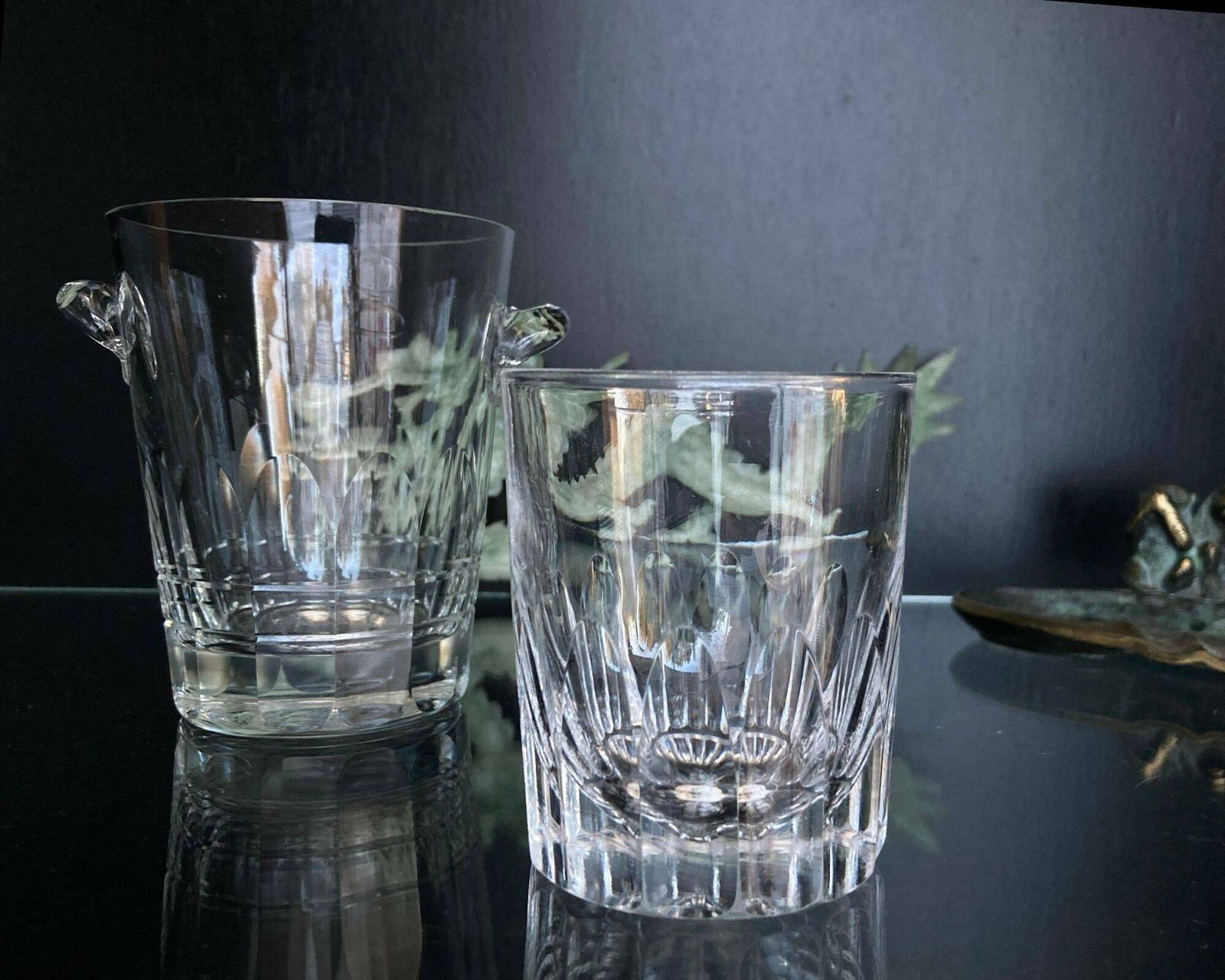 Val Saint Lambert Whiskey Set | Ijsemmer En 6 Glazen | Ca. Jaren 1960