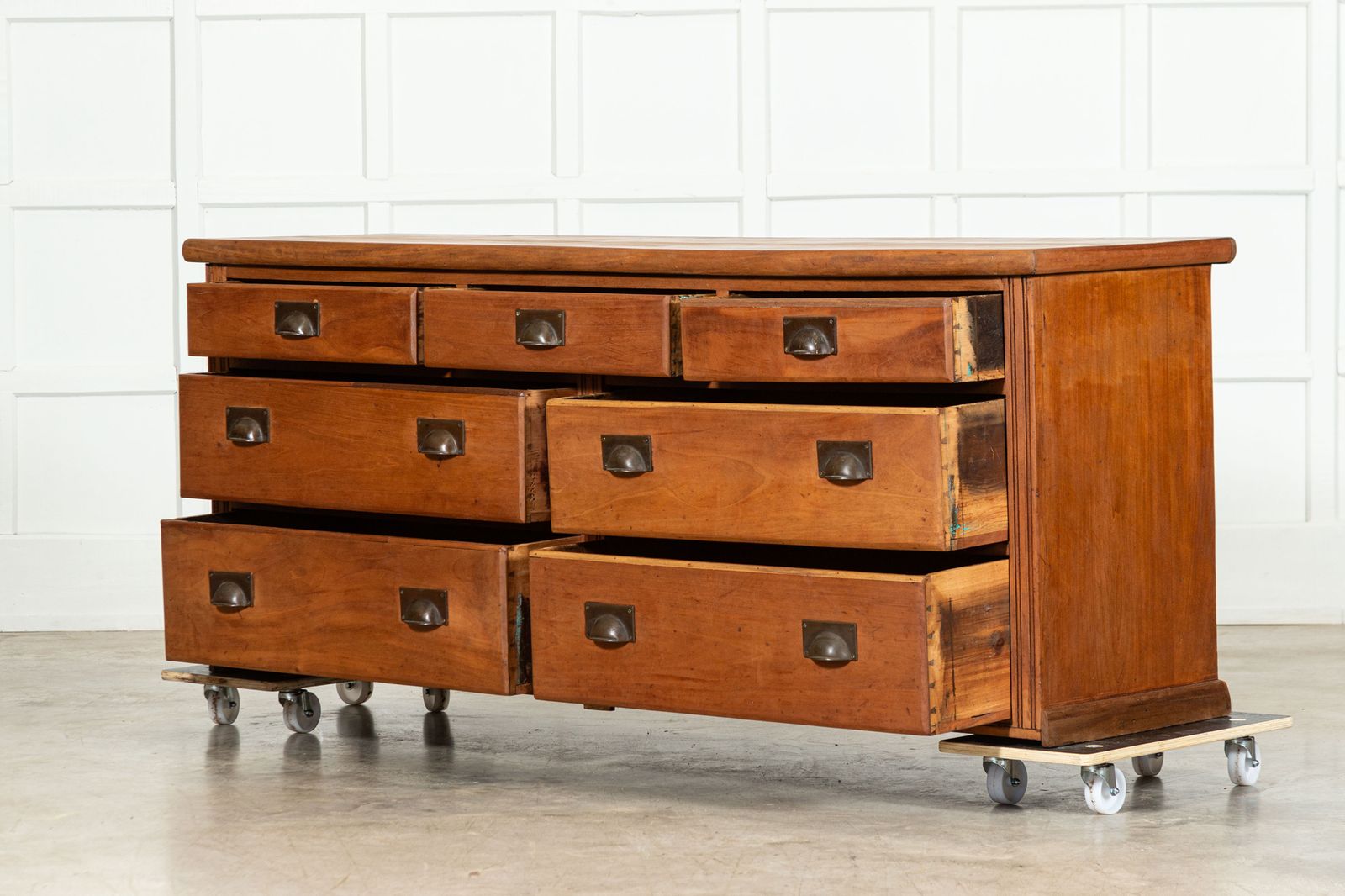 Large 19thc English Mahogany Bank Drawers photo 4543.0