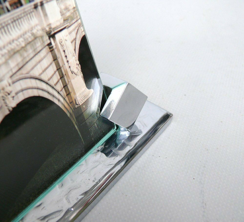 Art Deco Chrome Plated Picture Frame, Germany, 1920s photo vintage