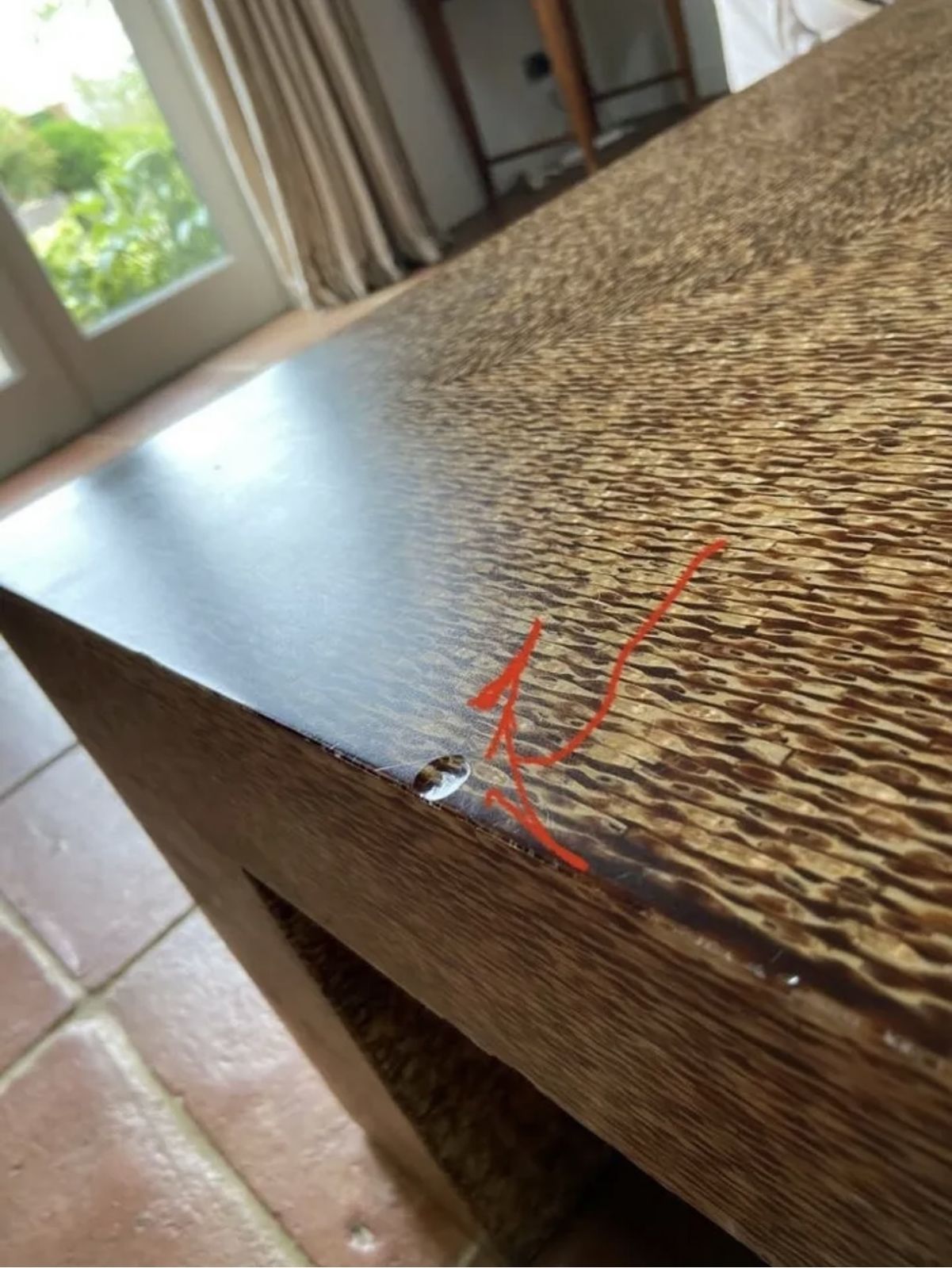 Andrew Martin Coffee Table, Wood And Acrylic   Sold As Seen A Few Cracks photo 100.0