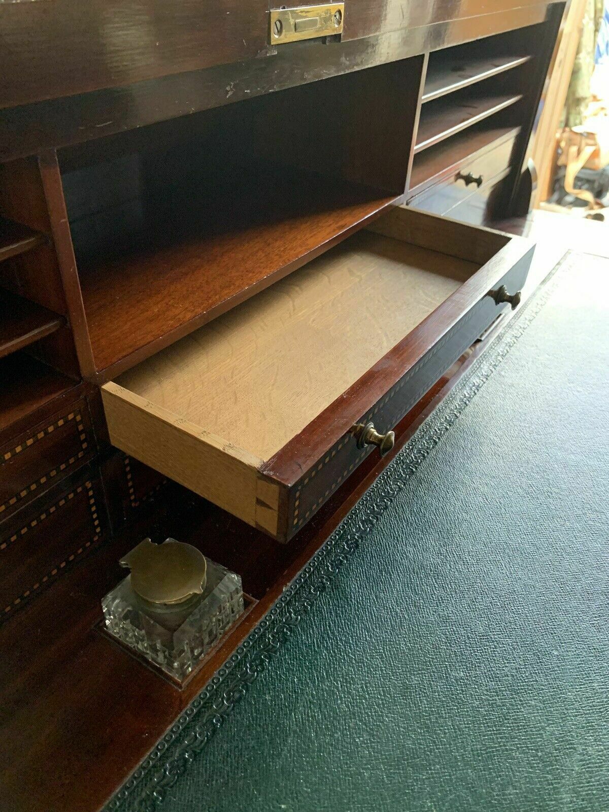 A Beautiful And Very Elegant Edwardian Cylinder Desk photo vintage