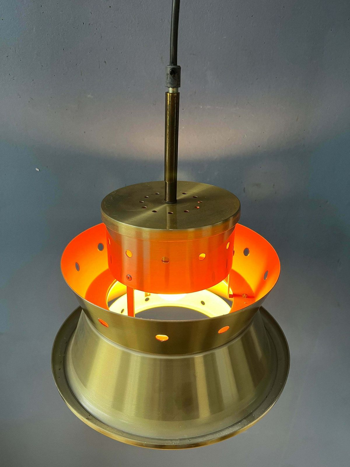 Metallic Doria Leuchten Space Age Hanglamp photo for sale
