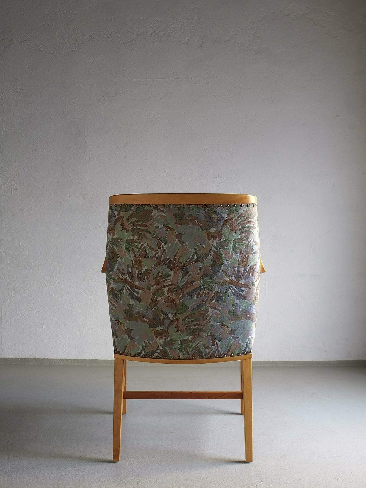 Swedish Grace Floral Birch Wood Armchair photo vinterior