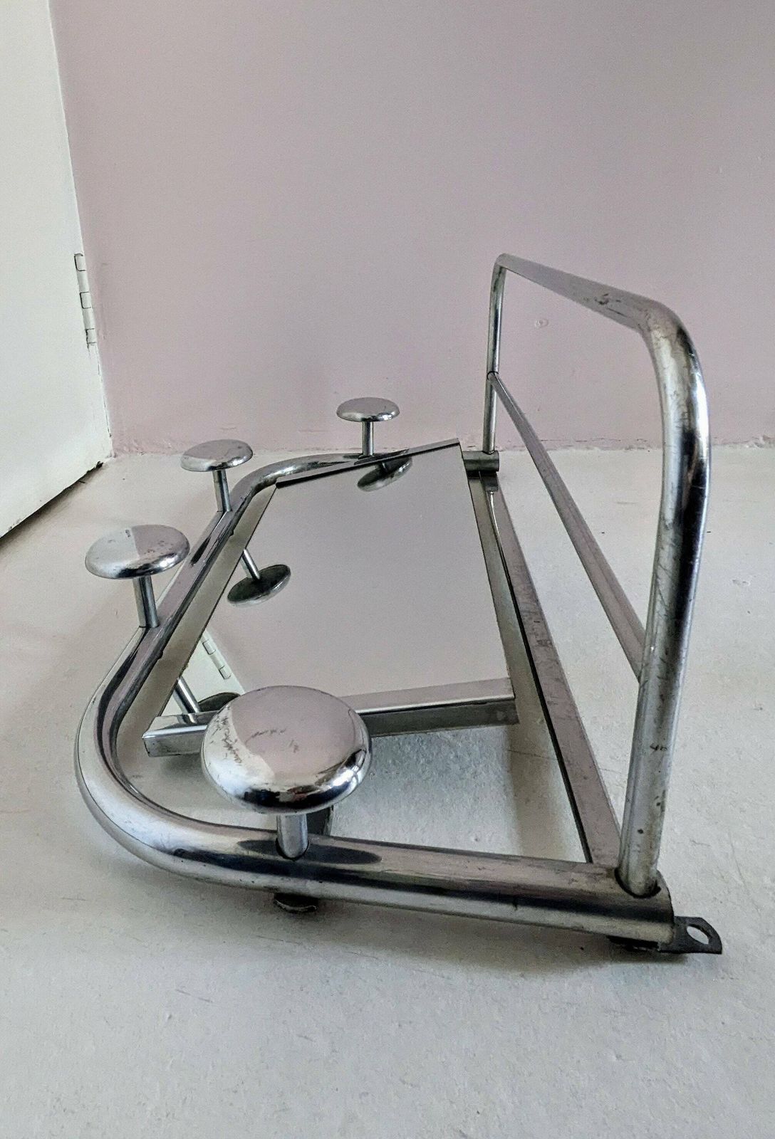Vintage Aluminum Coat Rack   Luggage Rack   Hat Rack   1940s   France photo 300.0