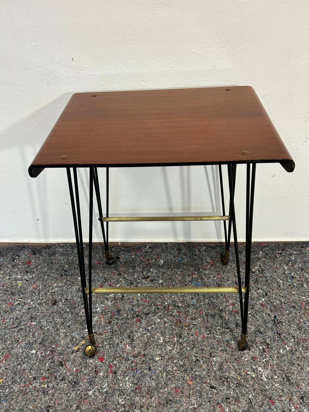 1940s Italian Carrello Tv Side Table On Wheels Patinated Elegance From Italy photo buy