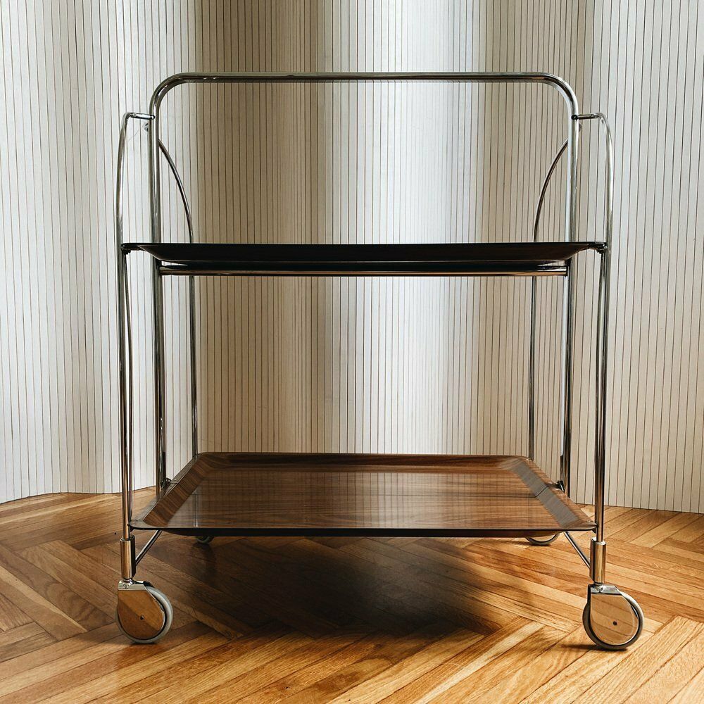 photo vinterior Mid Century Modern German Bar Cart, 1970s