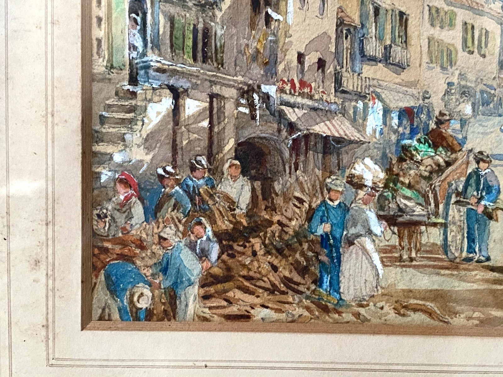 Emma Sophia Oliver (British 1819 1885) Original Signed Watercolour Painting   Continental Scene photo vinterior