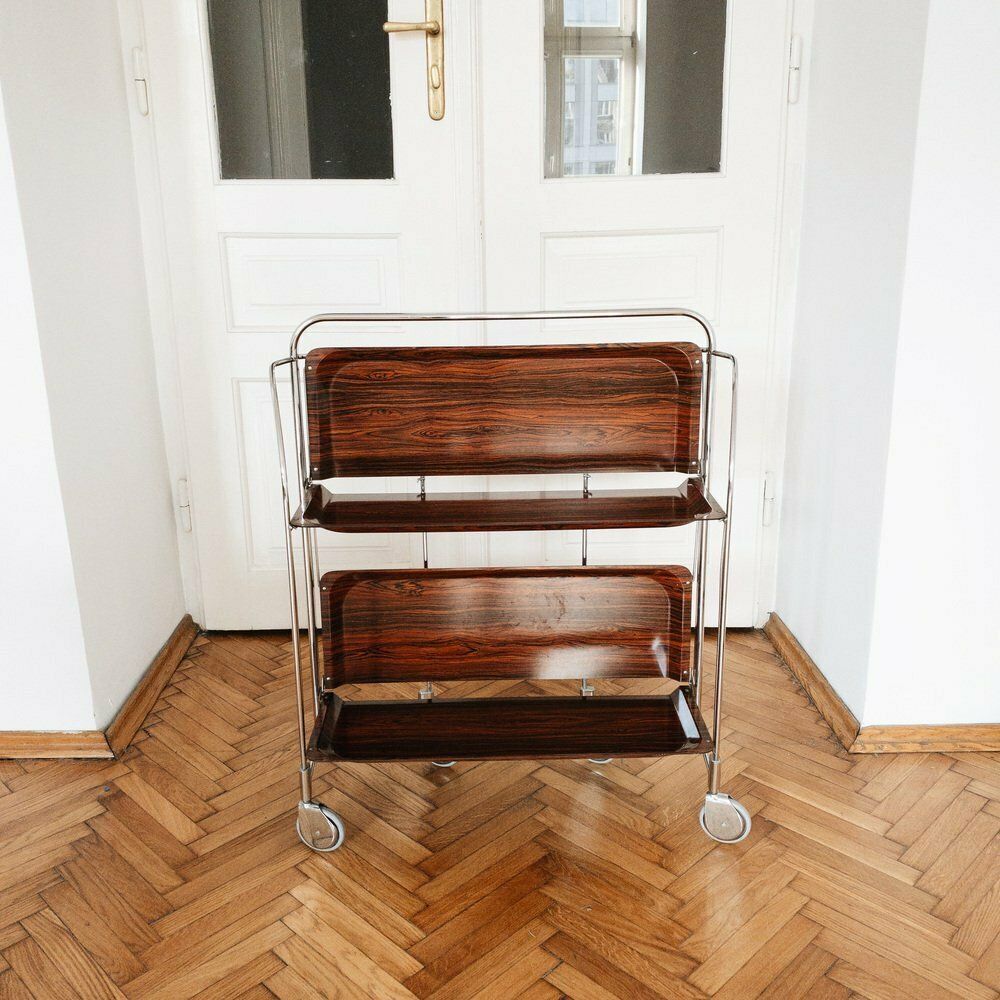 Mid Century Modern German Bar Cart Or Trolley, 1970s