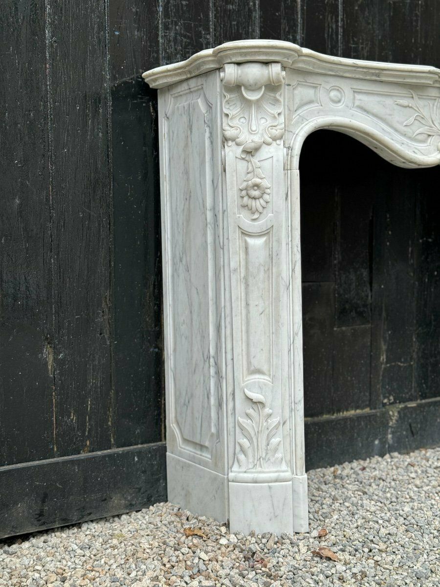 Louis XV Style Carrara Marble Mantel, Circa 1880 photo Home Fixtures