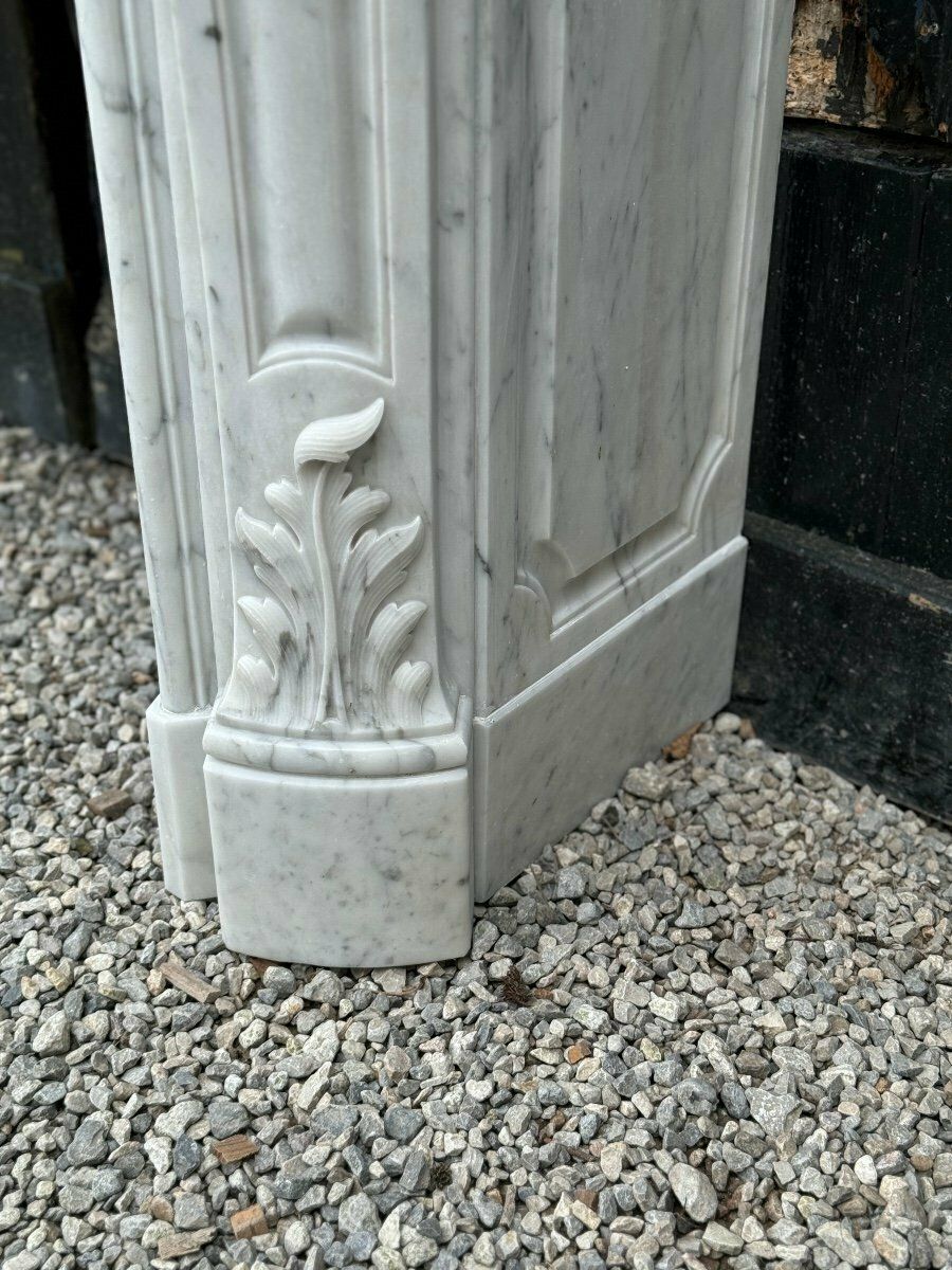 Louis XV Style Carrara Marble Mantel, Circa 1880 photo 9400.0