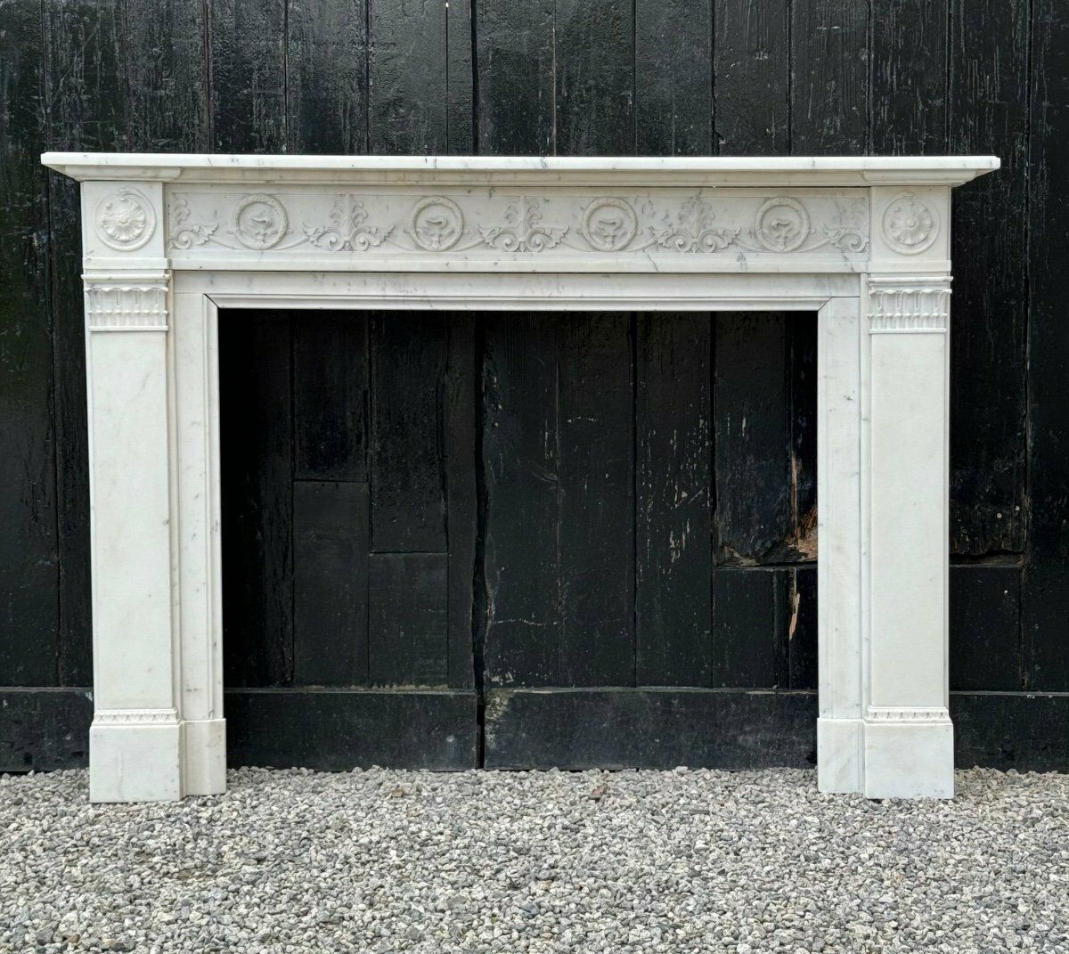 Louis XVI Style Carrara Marble Mantel Circa 1880 photo furniture