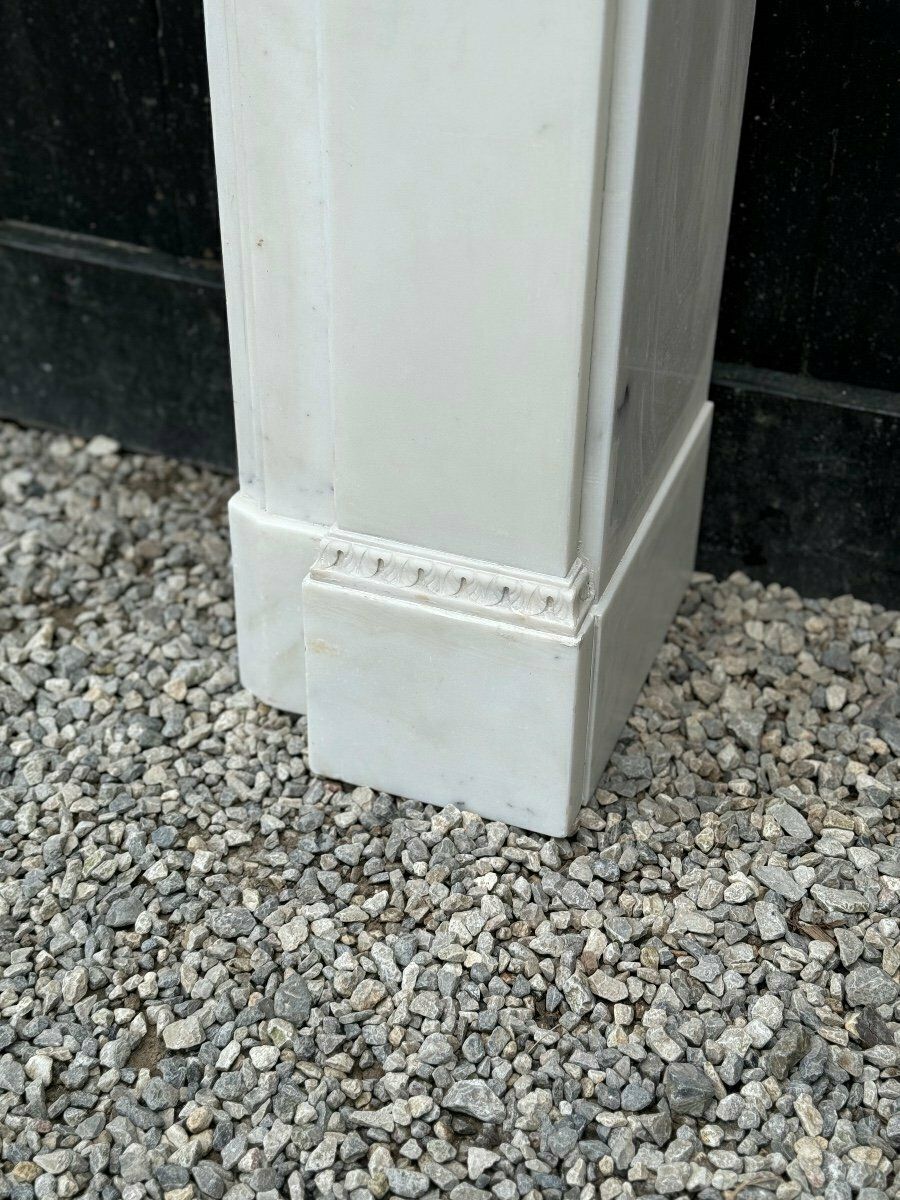 Louis XVI Style Carrara Marble Mantel Circa 1880 photo vinterior
