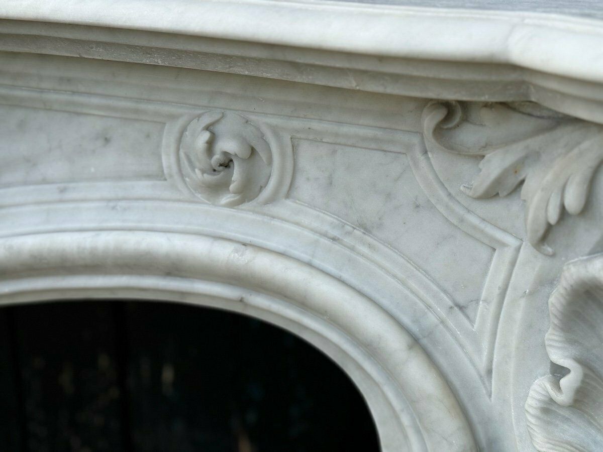 Remarkable Louis XV Style Carrara Marble Mantel, Circa 1880 photo buy