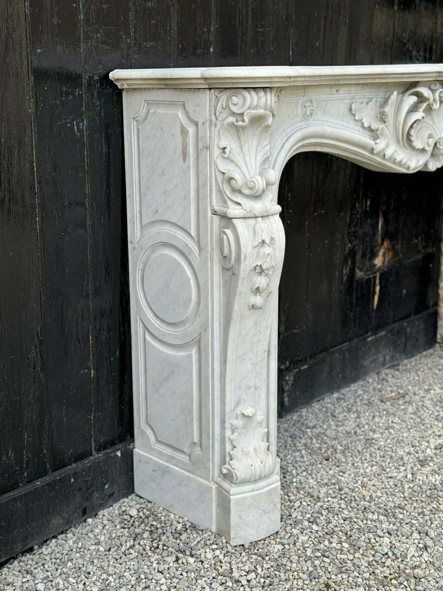 photo for sale Remarkable Louis XV Style Carrara Marble Mantel, Circa 1880