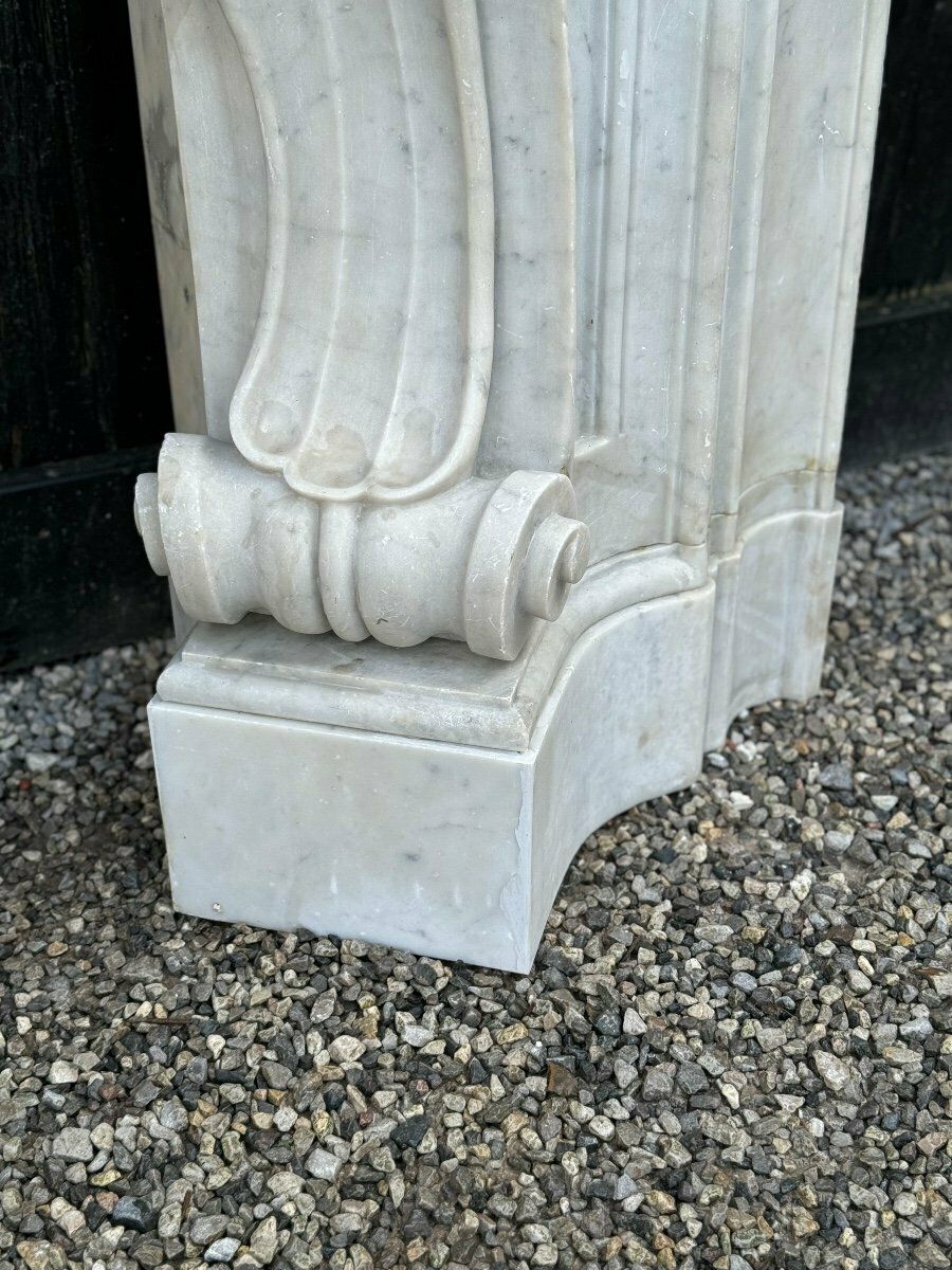 photo for sale Impressive Louis XV Style Fireplace In Carrara Marble Circa 1880