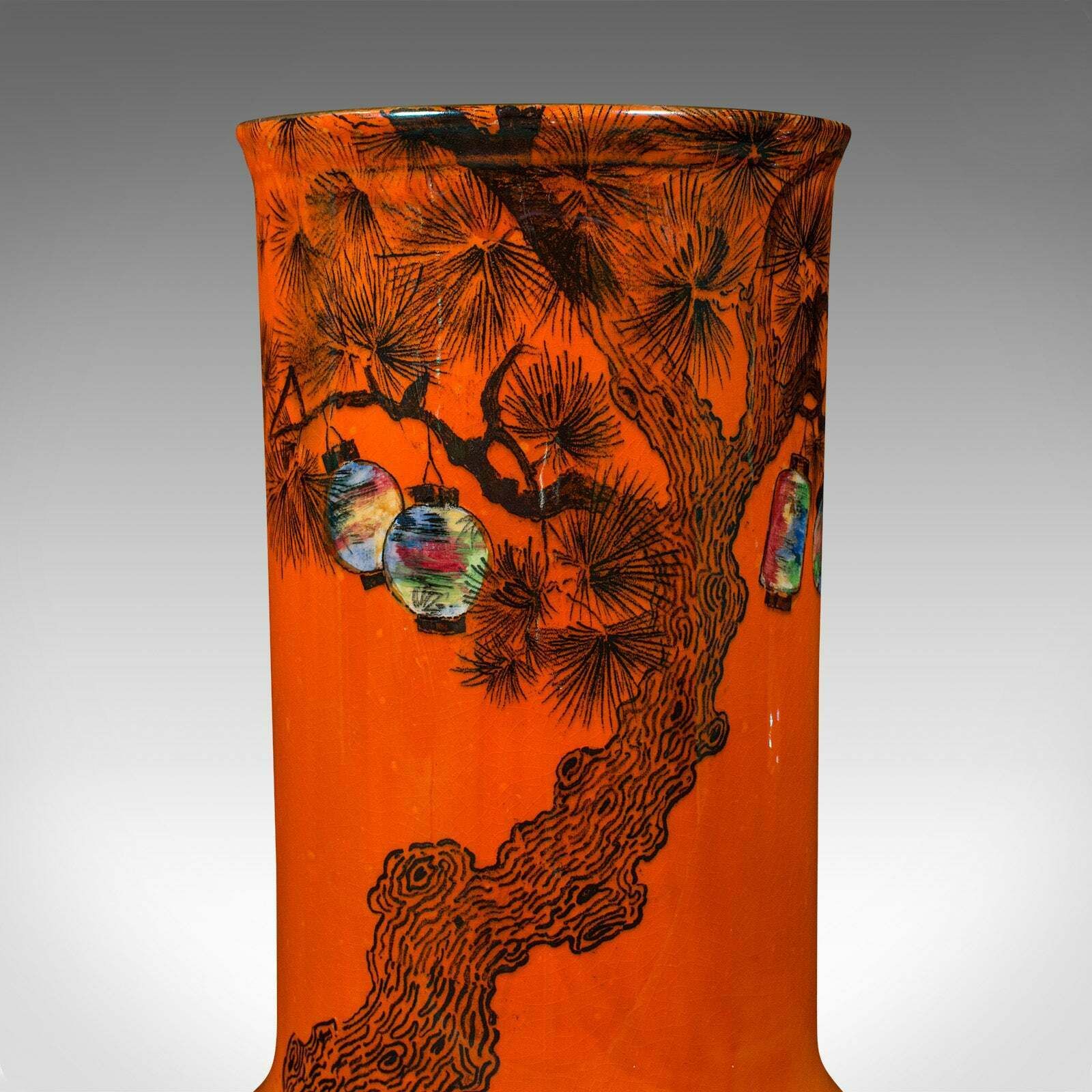 photo furniture Pair Of Antique Flower Vases English Lustre Ceramic Oriental Taste C 1920