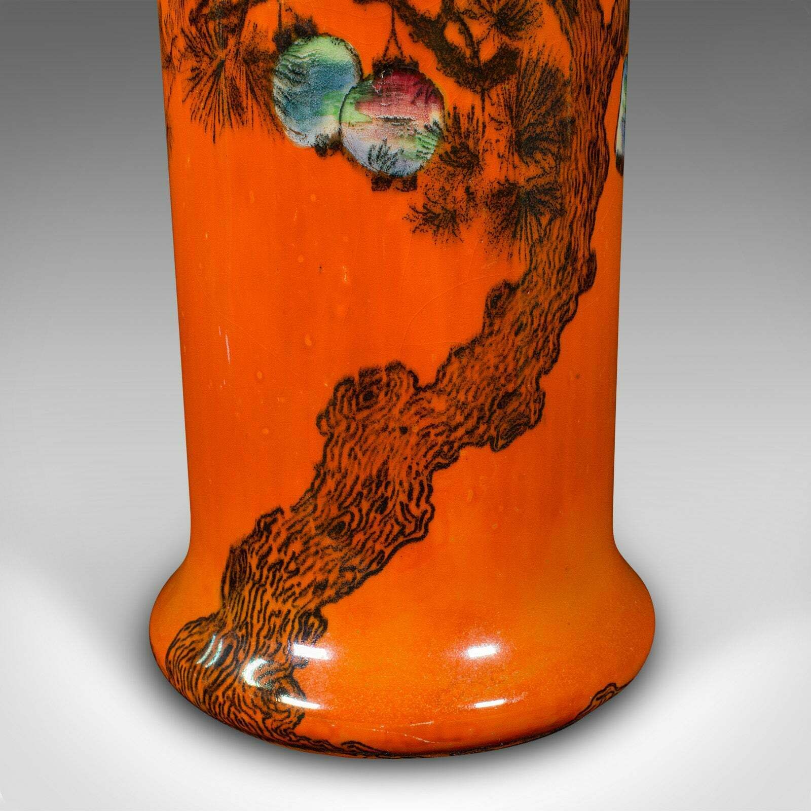 photo for sale Pair Of Antique Flower Vases English Lustre Ceramic Oriental Taste C 1920