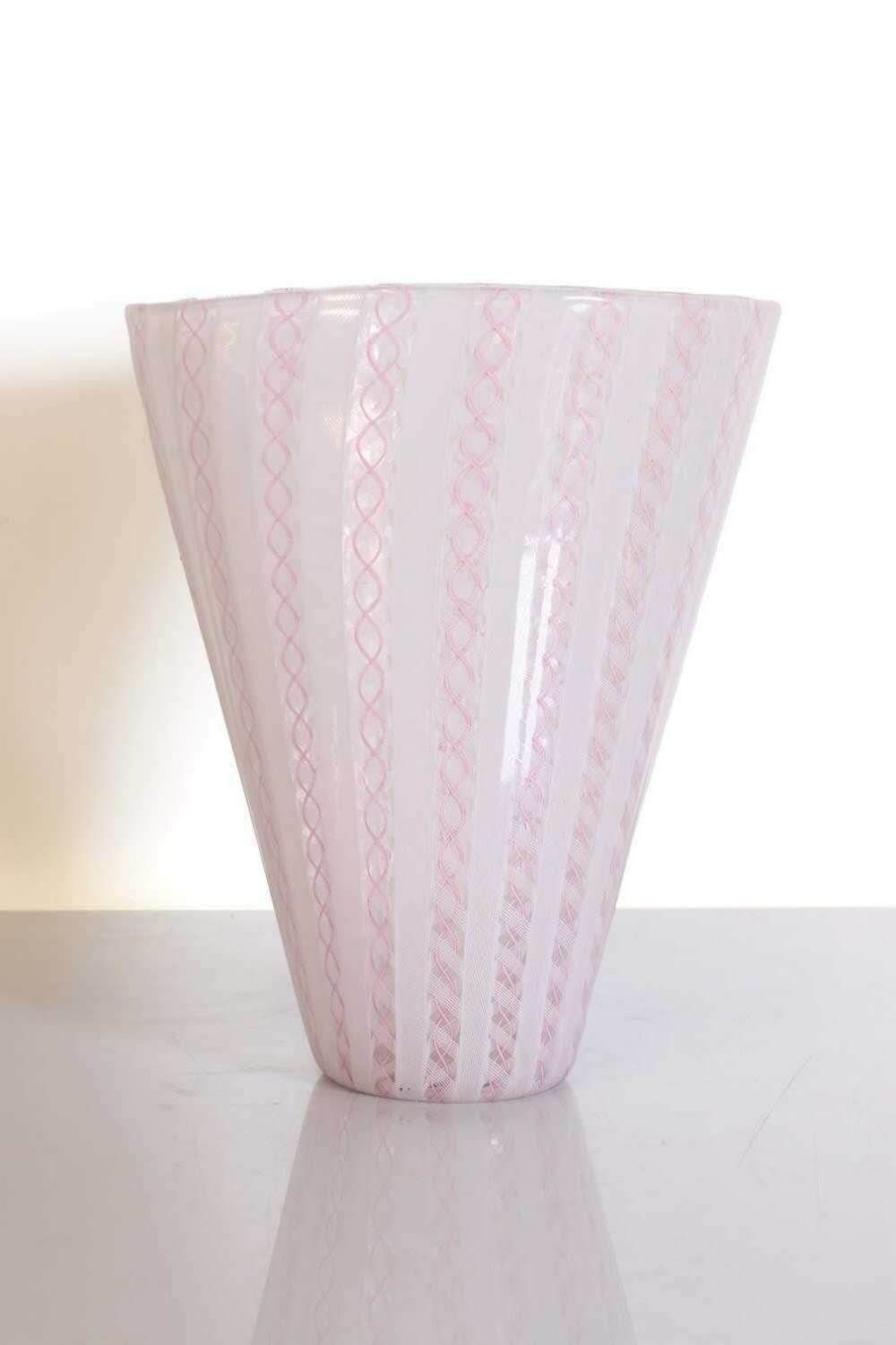 Venini Zanfirico Flared Vase, 1950s photo furniture