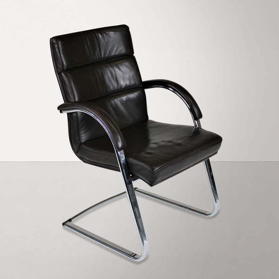 William Hands: Executive Meeting Chair In Dark Brown Leather   Refurbished photo furniture