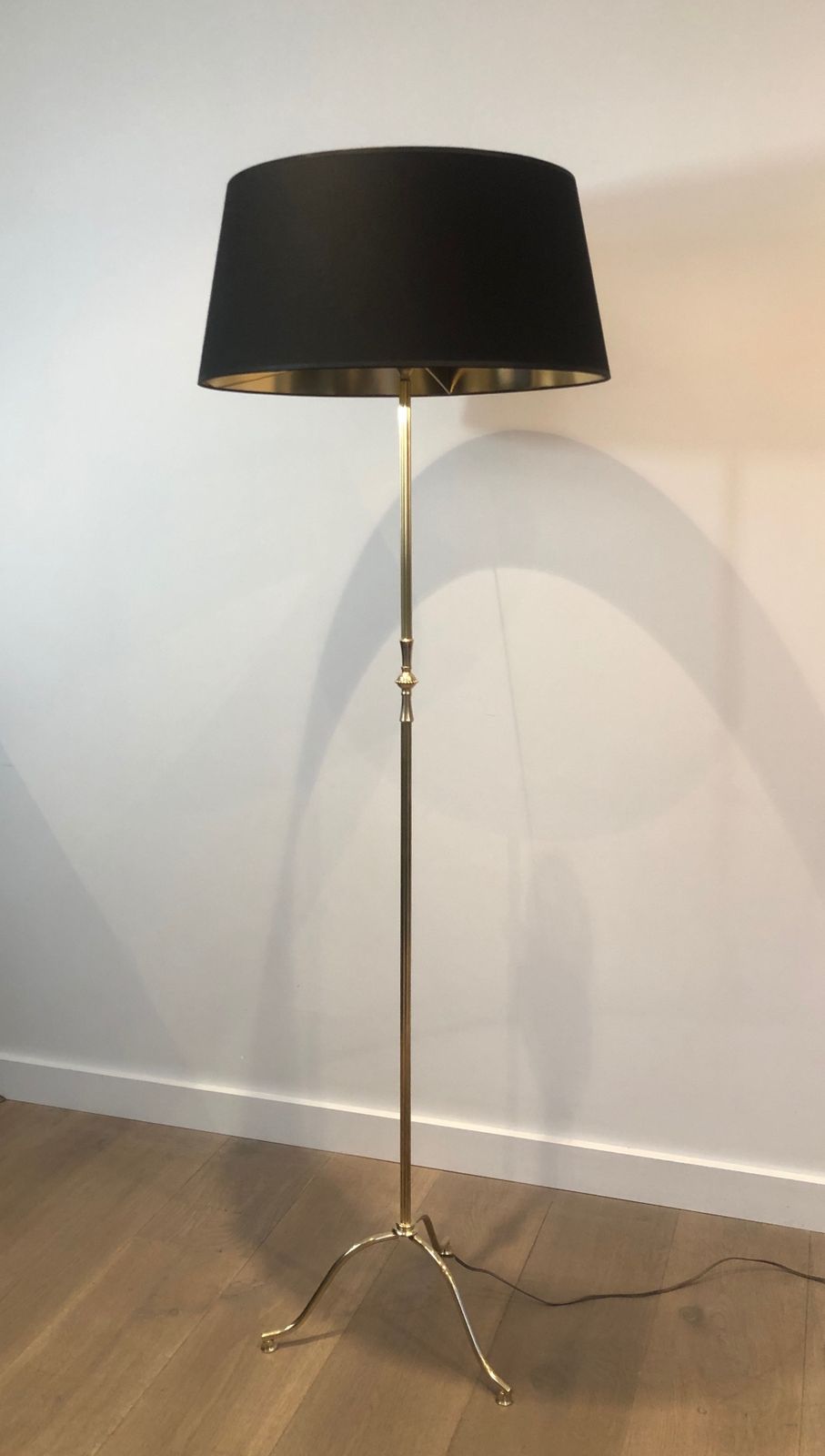 Brass Parquet Floor Lamp In The Taste Of Maison Jansen
