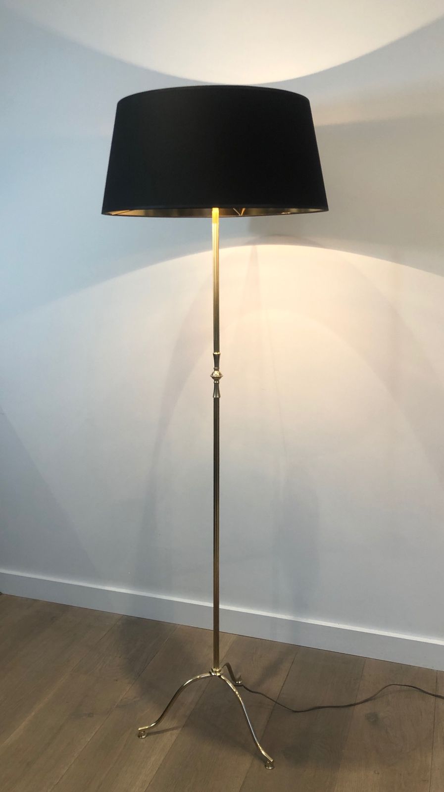 Brass Parquet Floor Lamp In The Taste Of Maison Jansen photo furniture