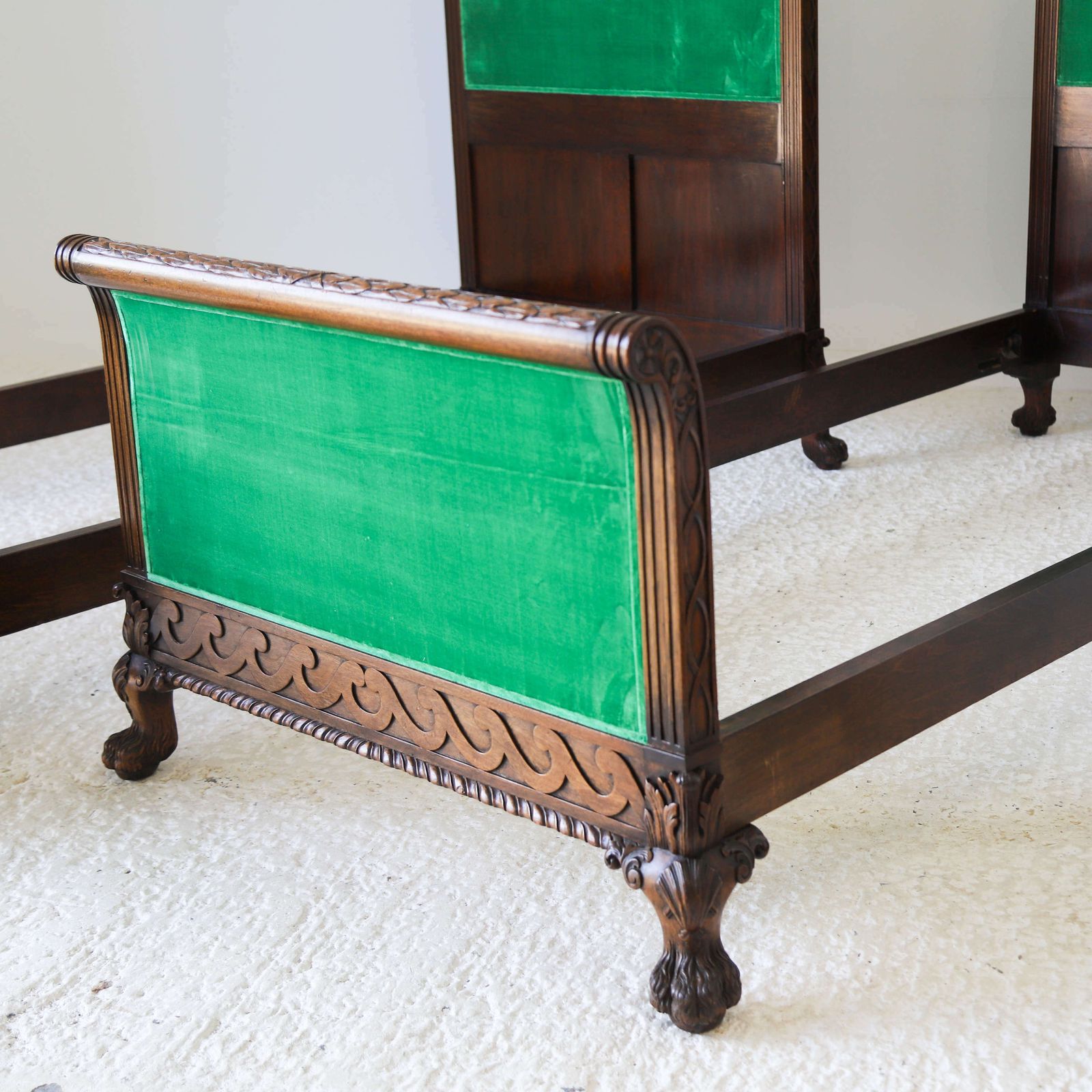 photo vintage C 1900 Pair Of Heal's Of London Mahogany Bedframes   All Original