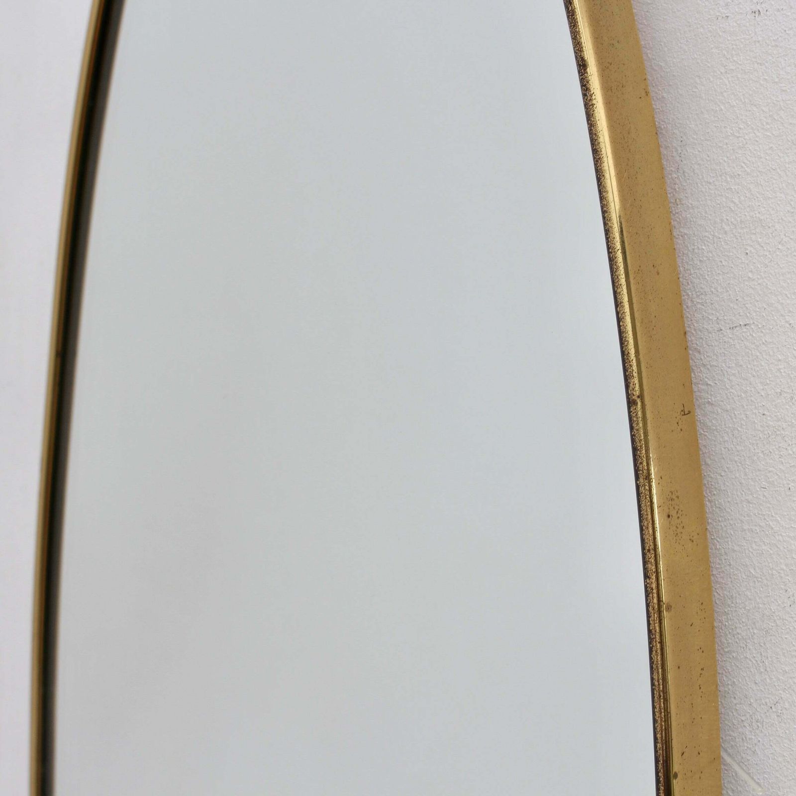 photo furniture Vintage Italian Wall Mirror With Brass Frame (Circa 1960s)   Large