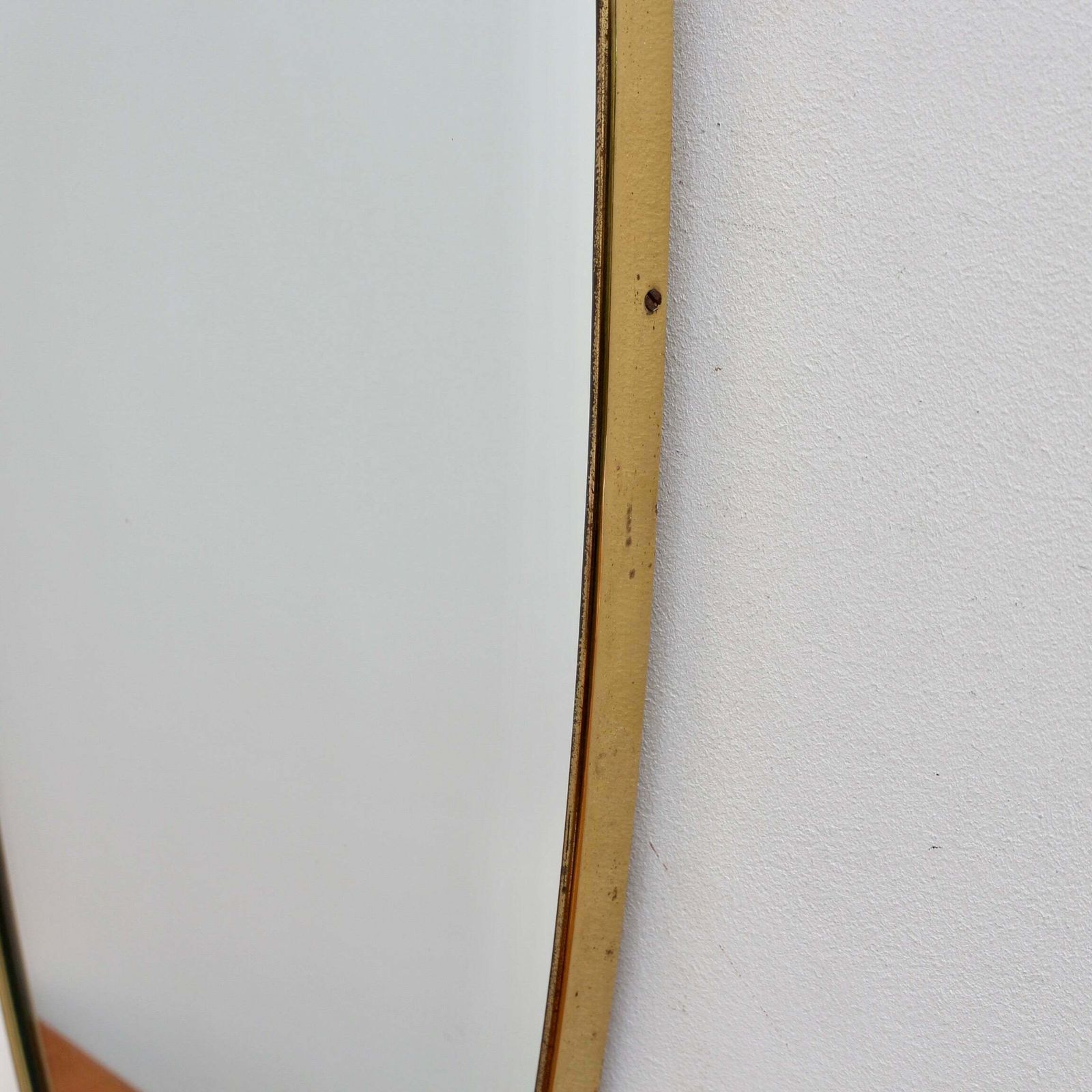 Home Decor Vintage Italian Wall Mirror With Brass Frame (Circa 1960s)   Large photo
