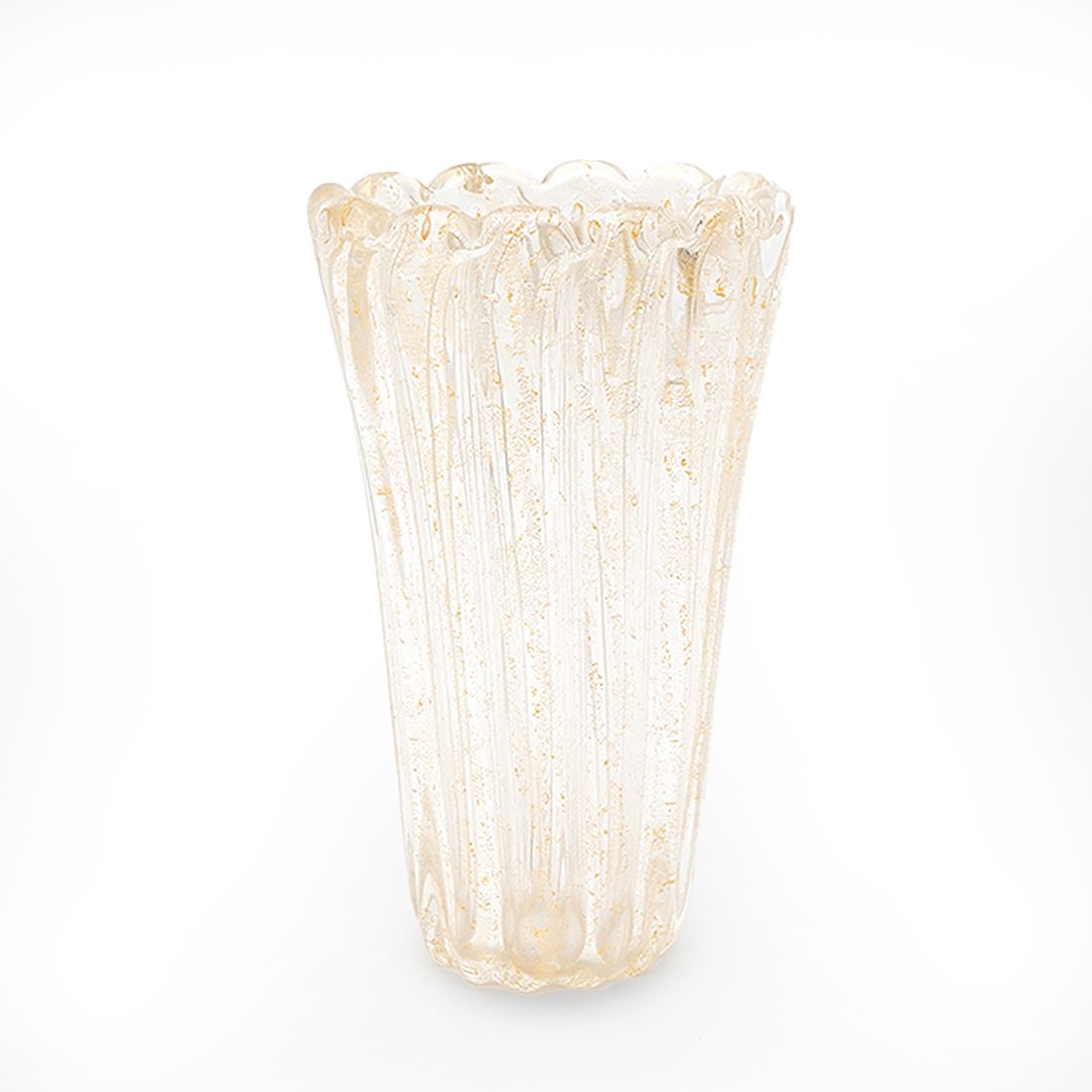 Ribbed Vase With Gold Inclusions By Archimede Seguso, 1950s photo 1500.0