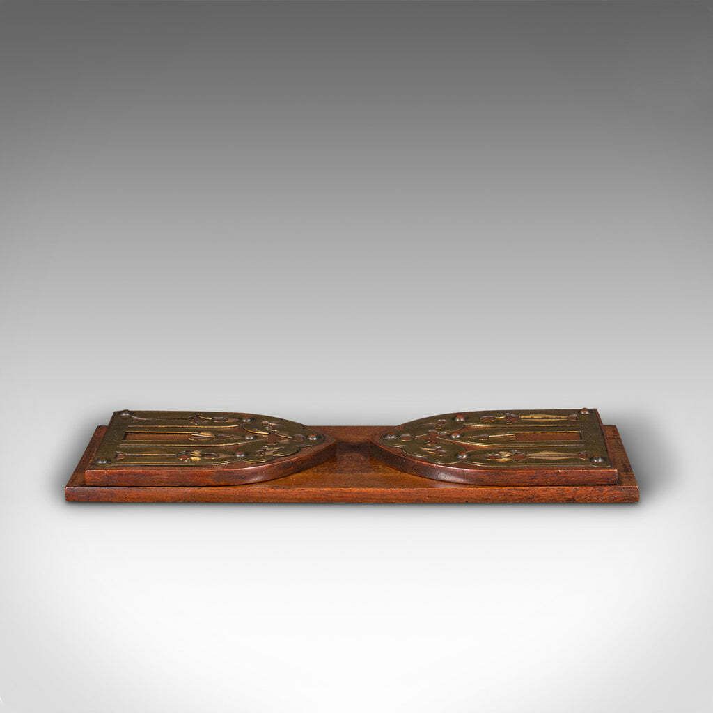 Antique Gothic Revival Book Slide, English Walnut, Extending Bookrest, Victorian photo Furniture