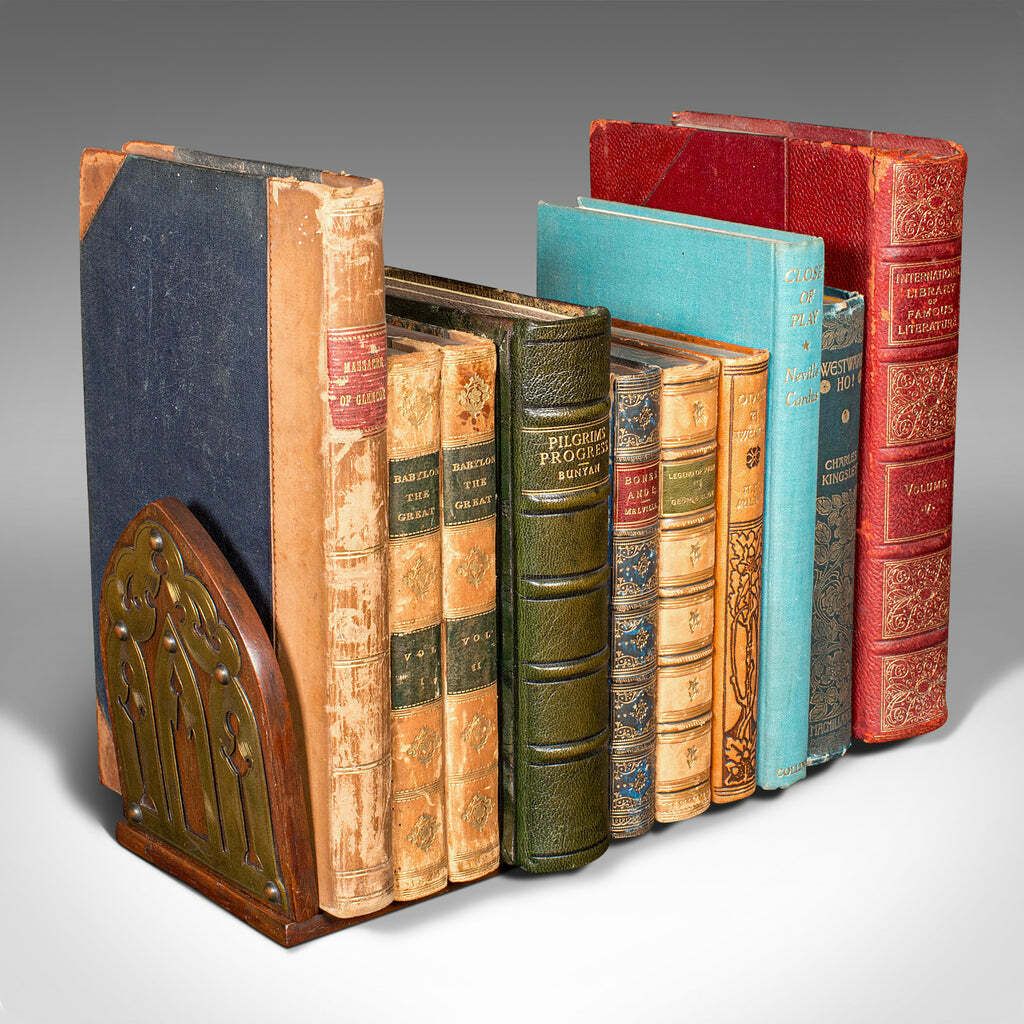 Antique Gothic Revival Book Slide, English Walnut, Extending Bookrest, Victorian photo vintage