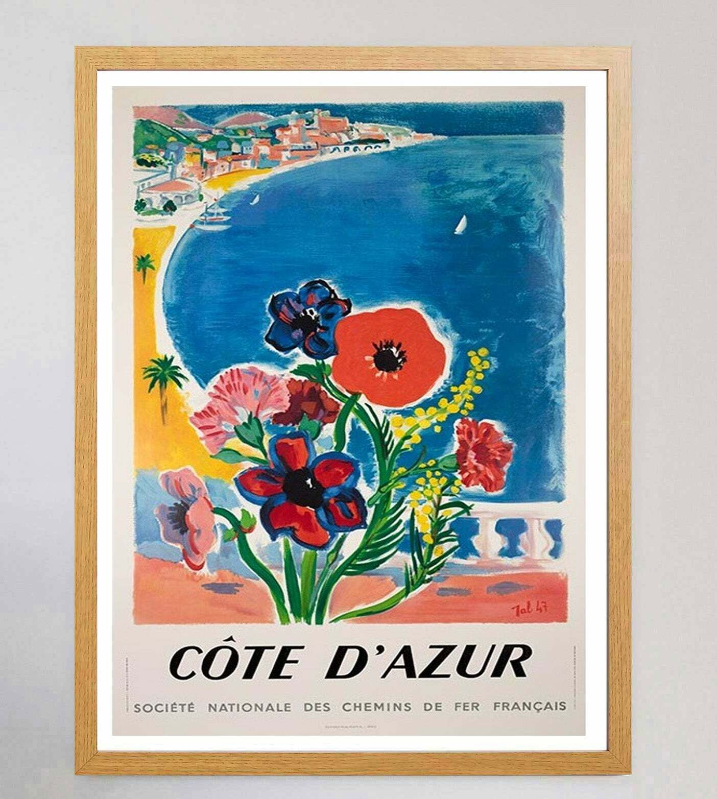 Cote D'azur   Sncf   Original Vintage Poster photo Art