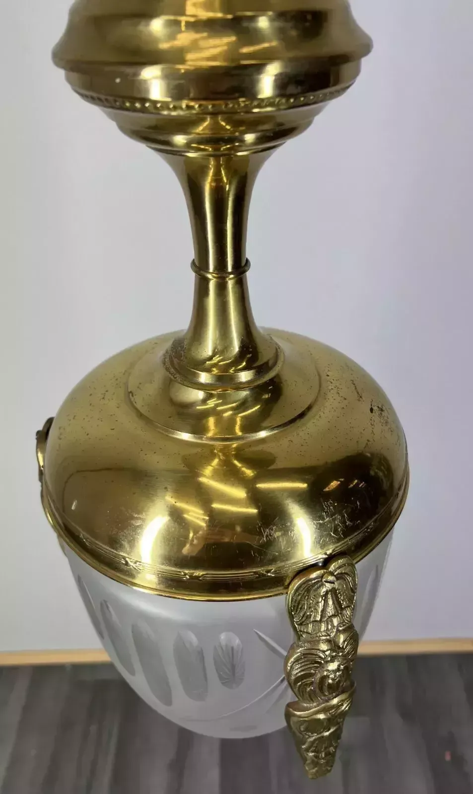 Stunning Ceiling Lamp Made Of Brass Pendant Chandelier photo for sale