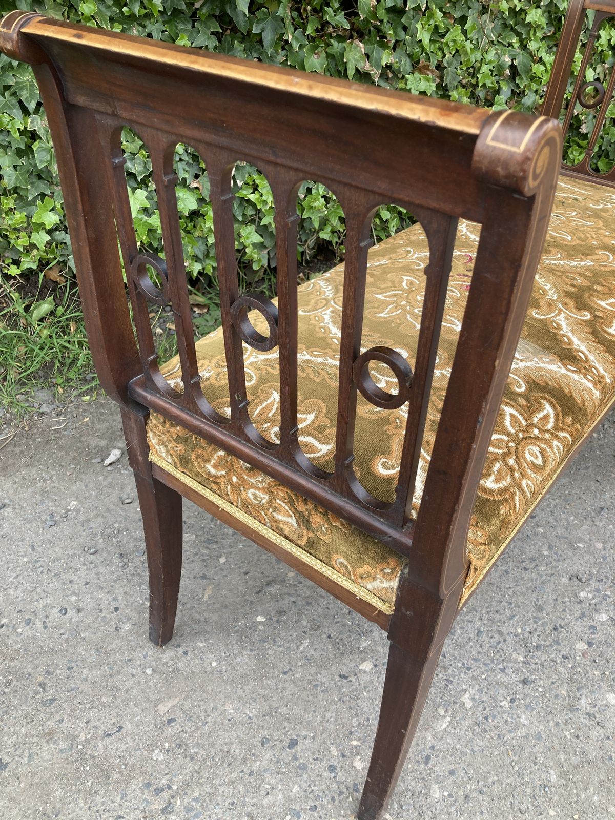 Edwardian Mahogany With Satin Wood Inlay Window Seat photo Furniture