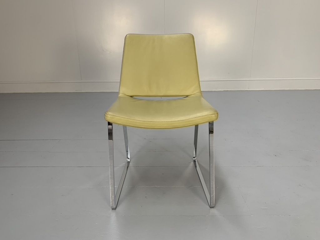 4 B&B Italia “Metropolitan Me48” Dining Chairs – In Yellow “Gamma” Leather photo buy