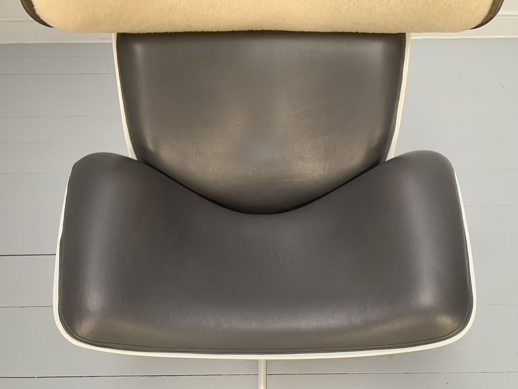 Furniture B&B Italia “Almora” Lounge Armchair & Footrest – In Merino & Grey Leather photo
