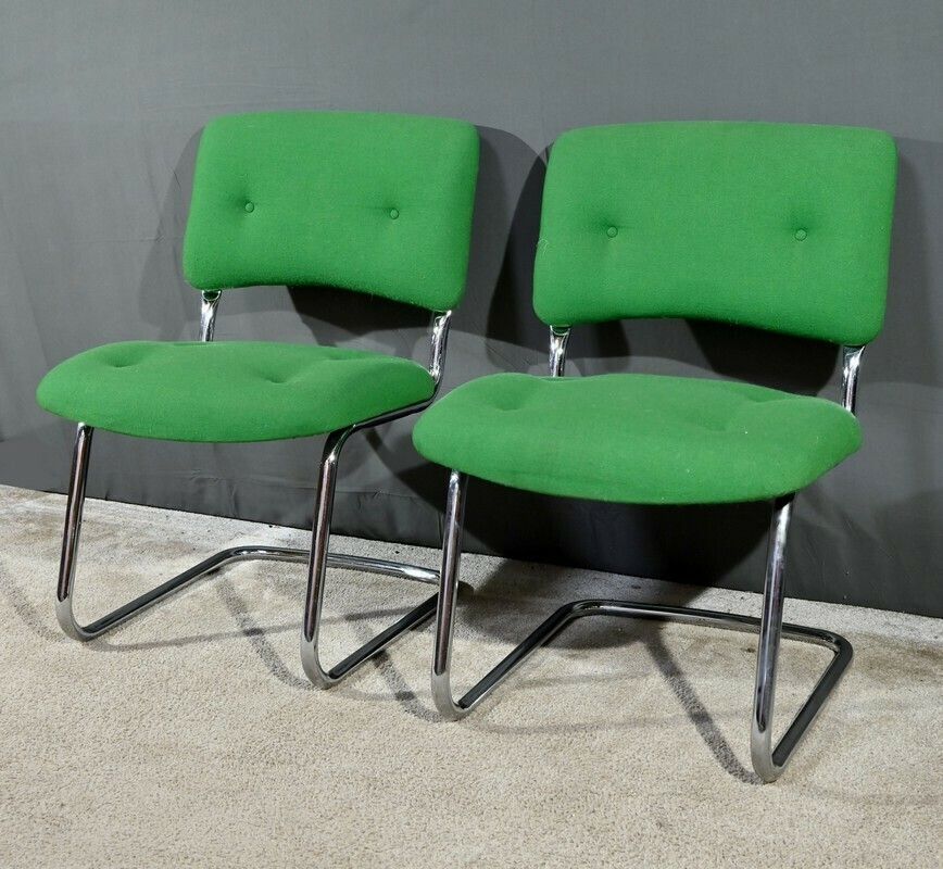 Pair Of Chairs, Attributed To Steelcase Strafor – 1970 photo for sale