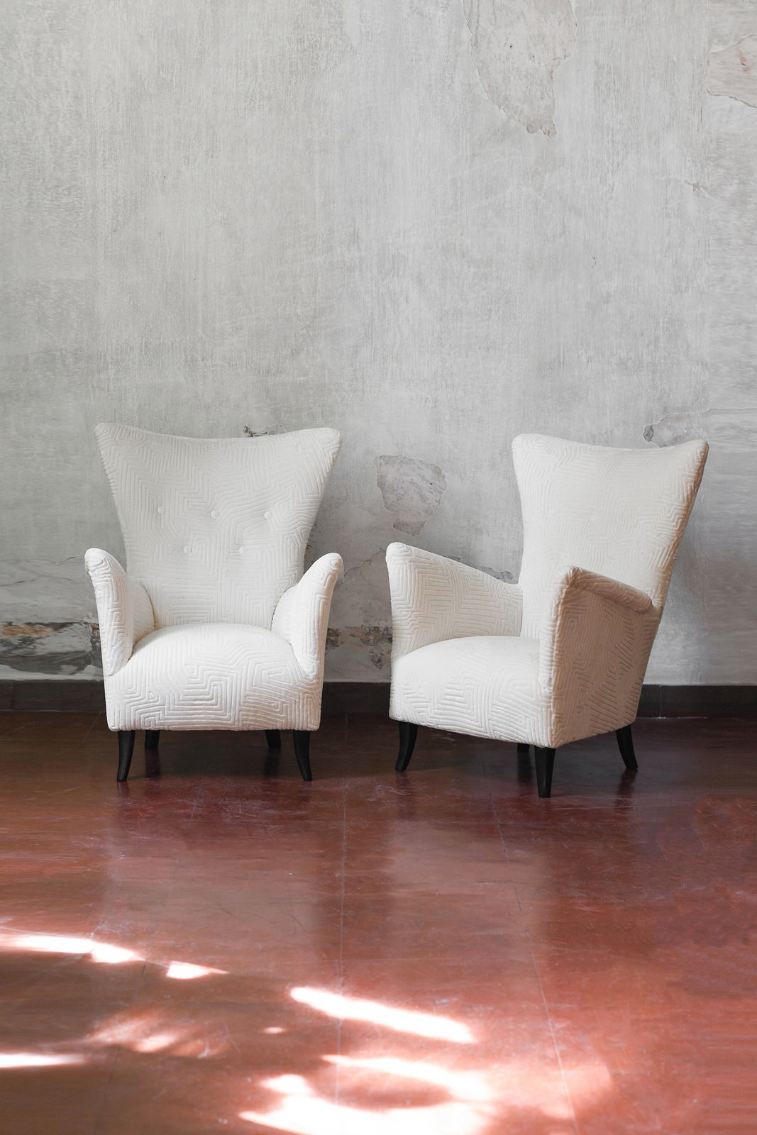 Pair Of Mid Century Armchairs In Dedar Fabric