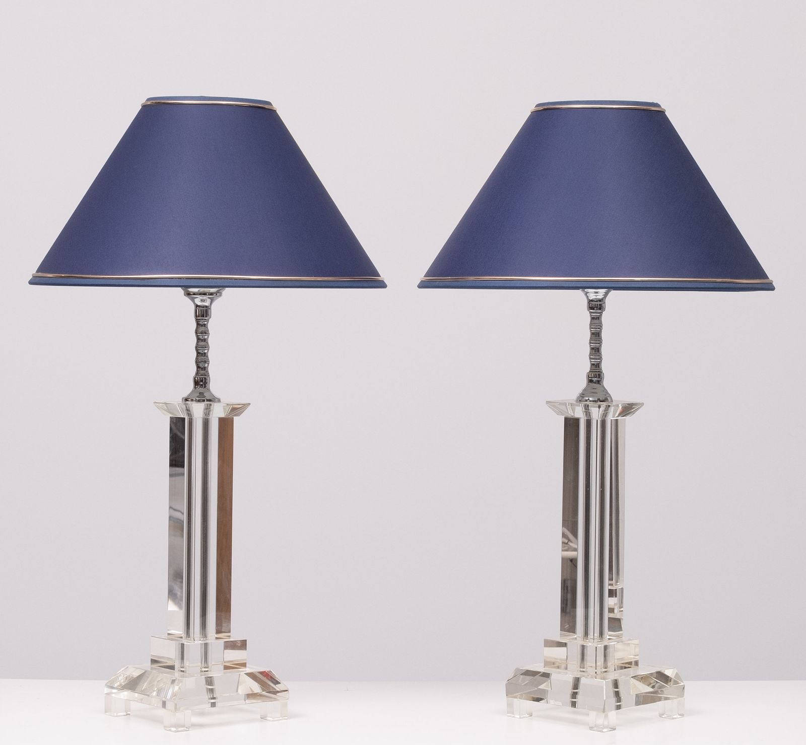 Crystal Glass Table Lamps France 1980s photo Lighting