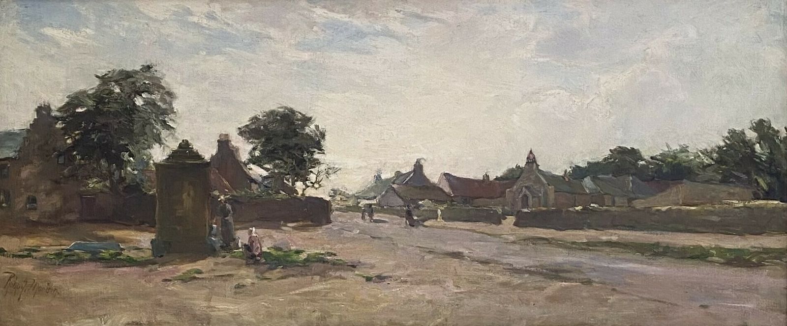 A Scottish Village Scene By Rosie Morison photo for sale