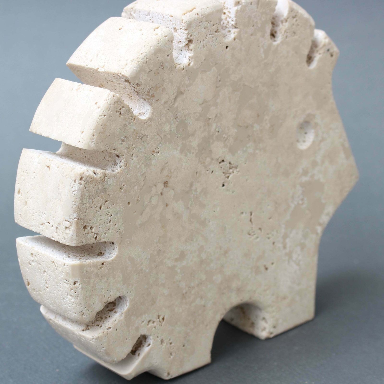 Vintage Italian Travertine Porcupine Table Sculpture By Mannelli Bros (Circa 1970s) photo buy