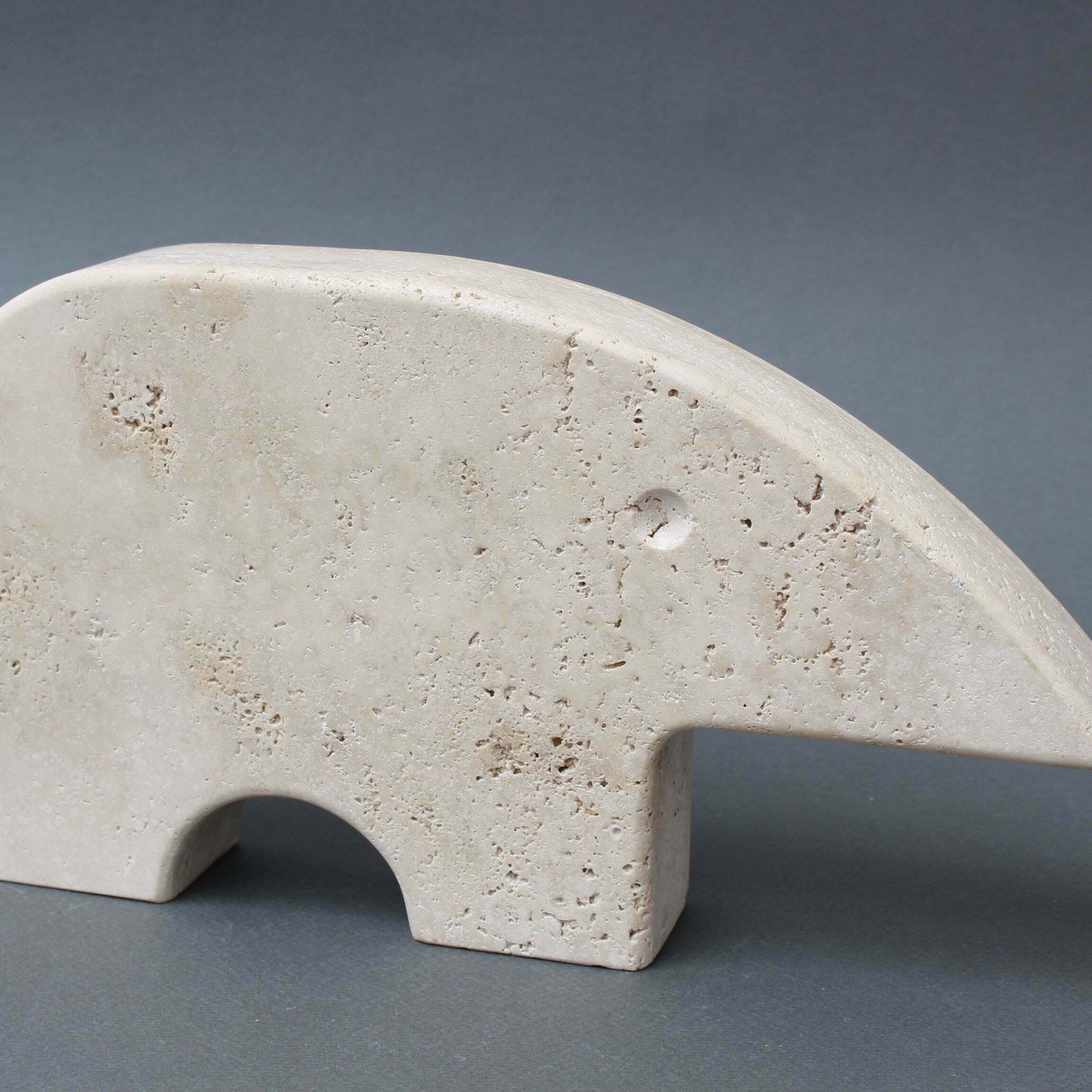 Vintage Italian Travertine Aardvark Table Sculpture By Mannelli Bros (Circa 1970s) photo vinterior