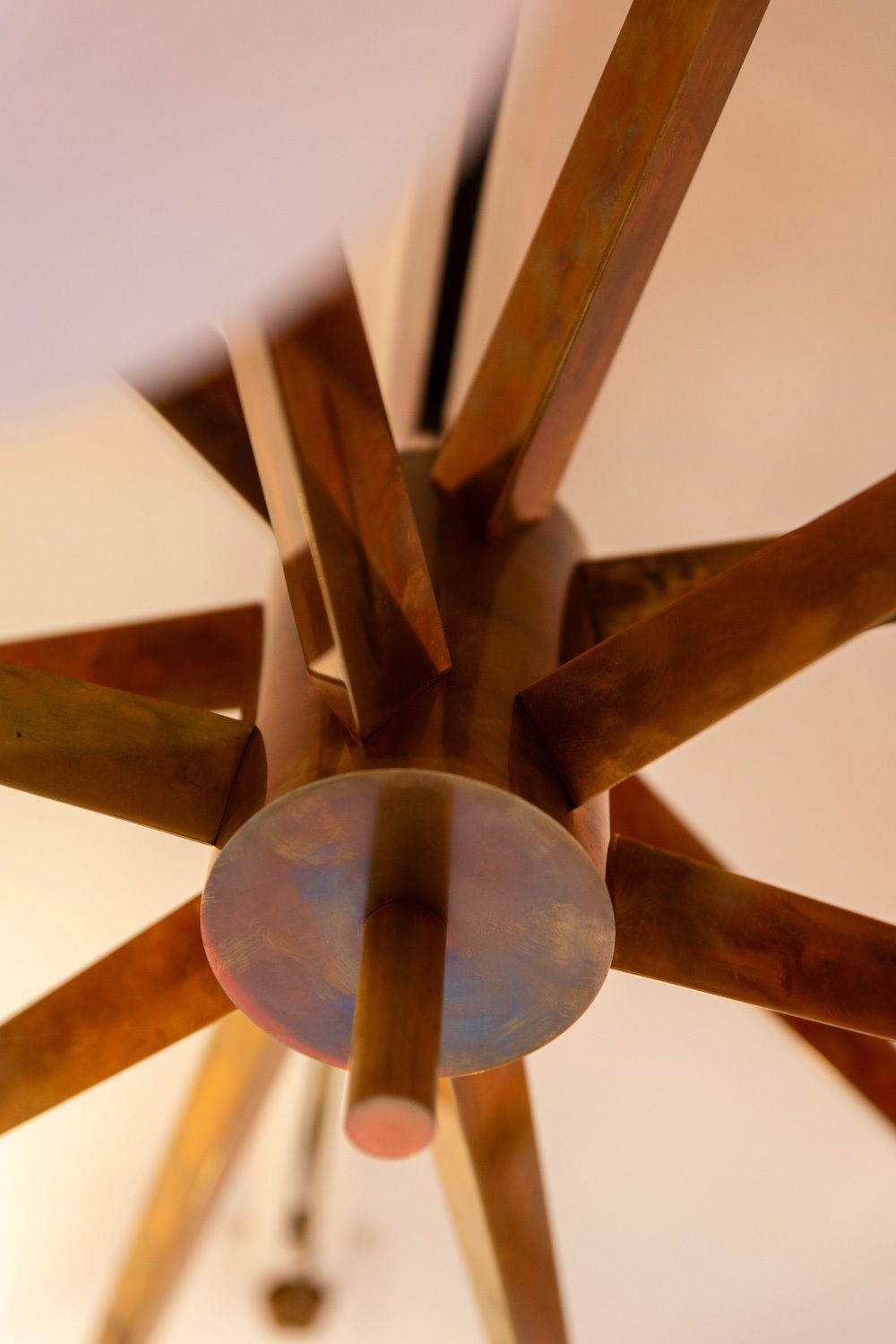 Angelo Lelli. Chandelier In Brass And Opaline. Contemporary. Ls54392108a photo vinterior