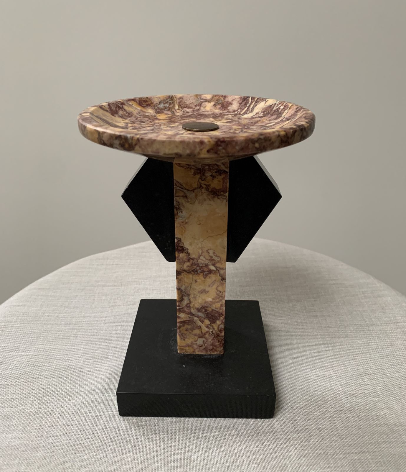 Pair Of Art Deco Marble & Slate Tazza Candle Holders photo for sale