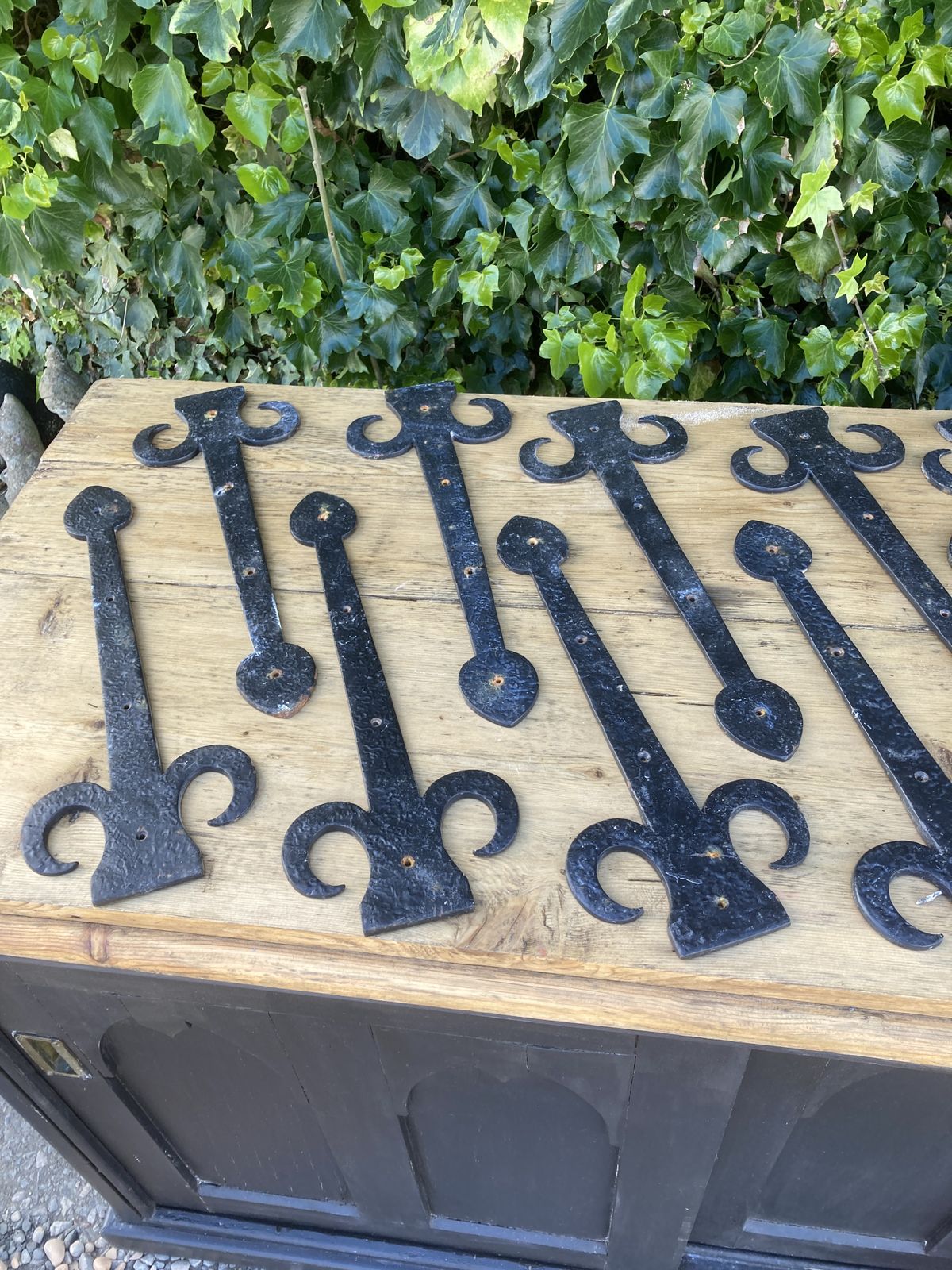 Pair Gothic Black Metal False Hinge Door Brackets photo buy