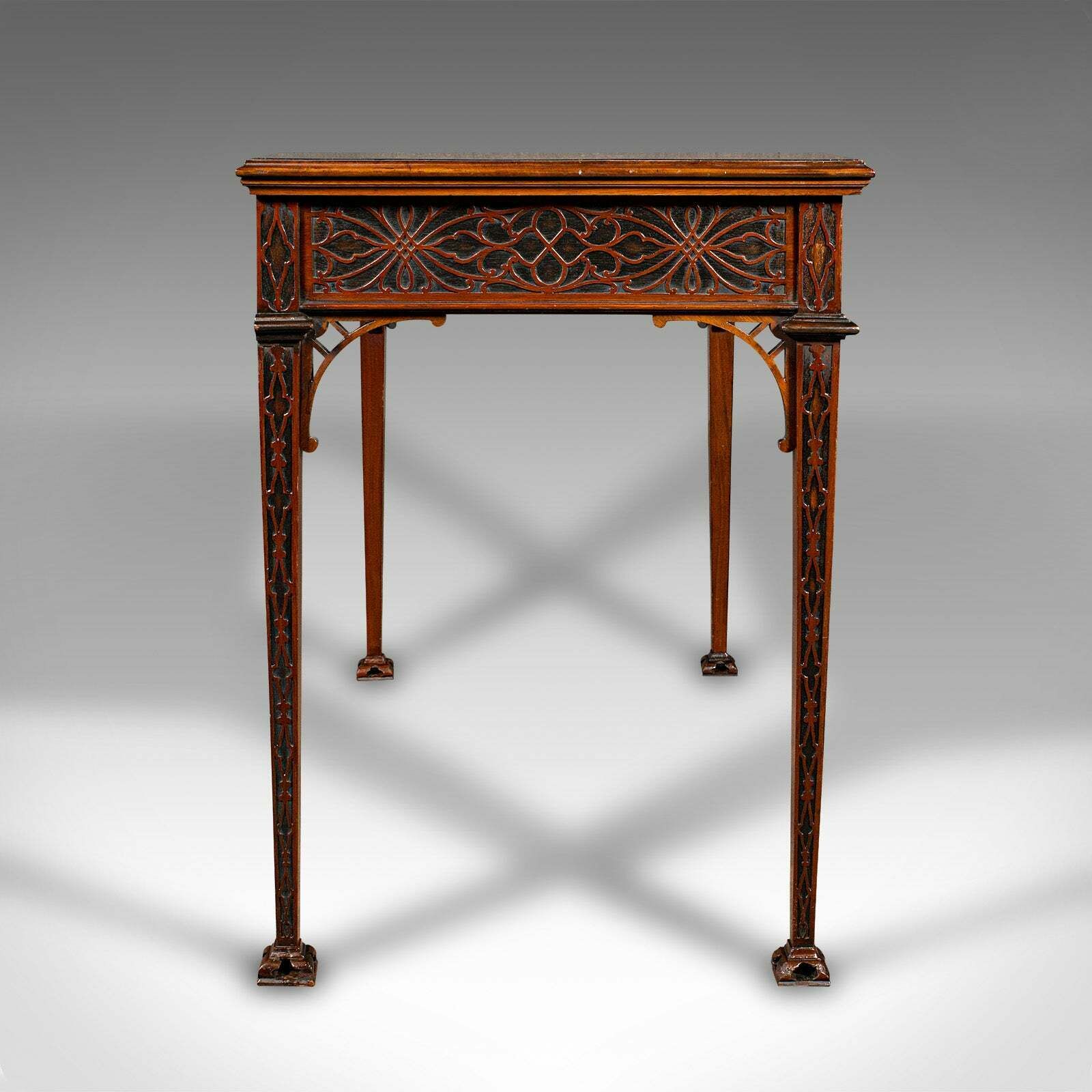 Antique Chippendale Revival Table, English, Console, Writing, Hall, Edwardian photo Furniture