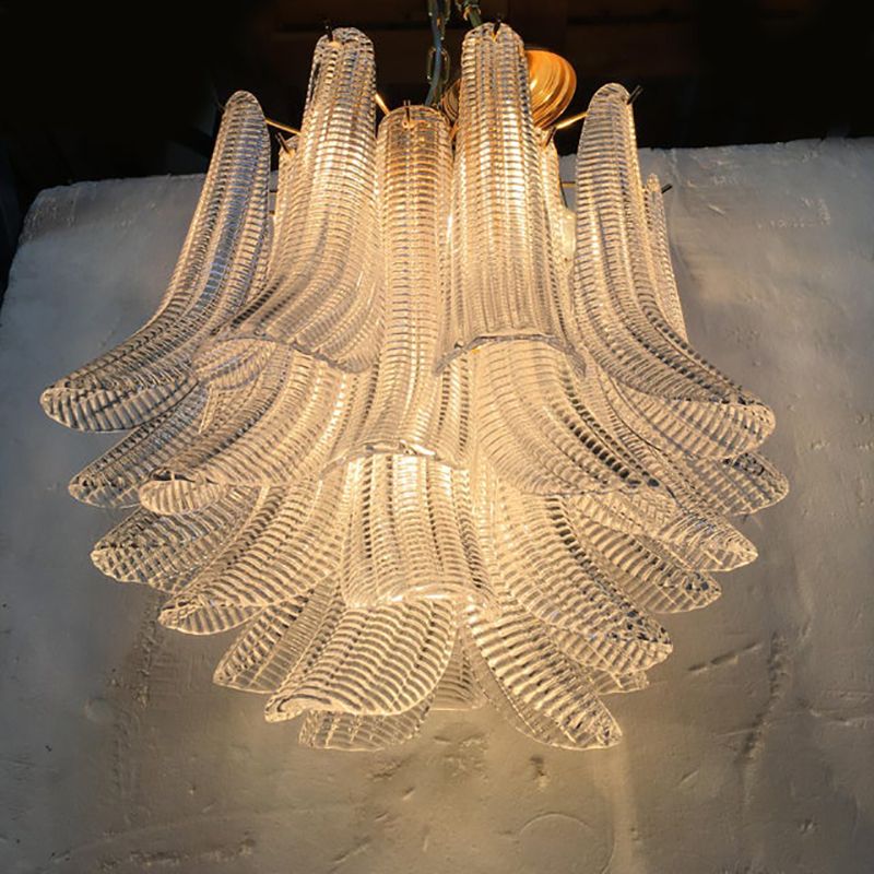 Contemporary Murano Glass "Sella" Chandelier With Gold 24k Metal Frame photo vinterior