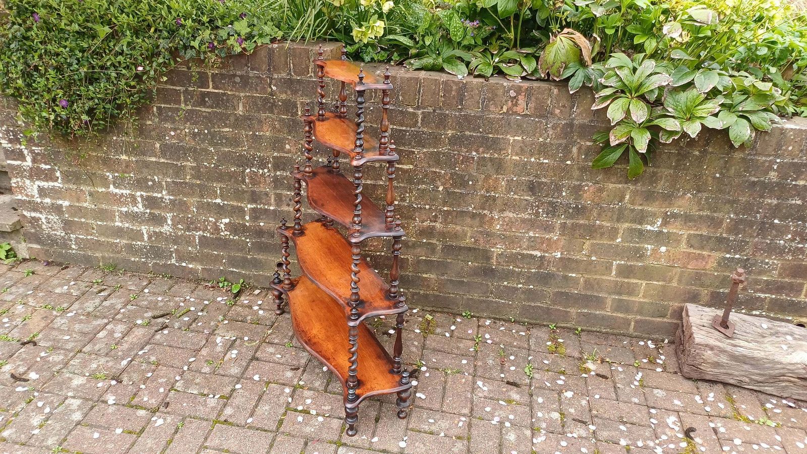 photo for sale Exquisite Victorian Wot Not Graduated Shelves Turnings And Finials Vgc