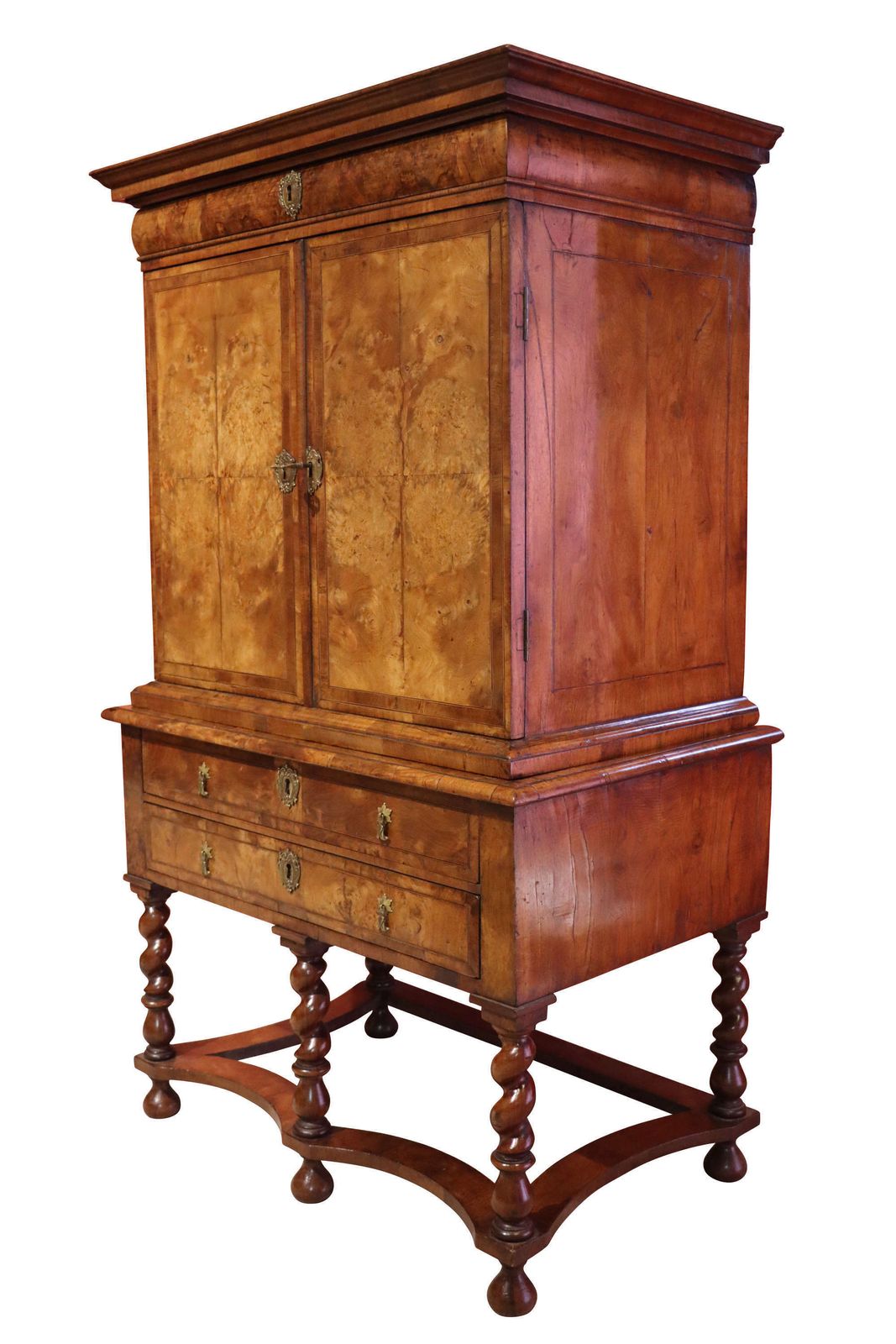 William And Mary Period Burr Walnut Cabinet On Stand photo for sale